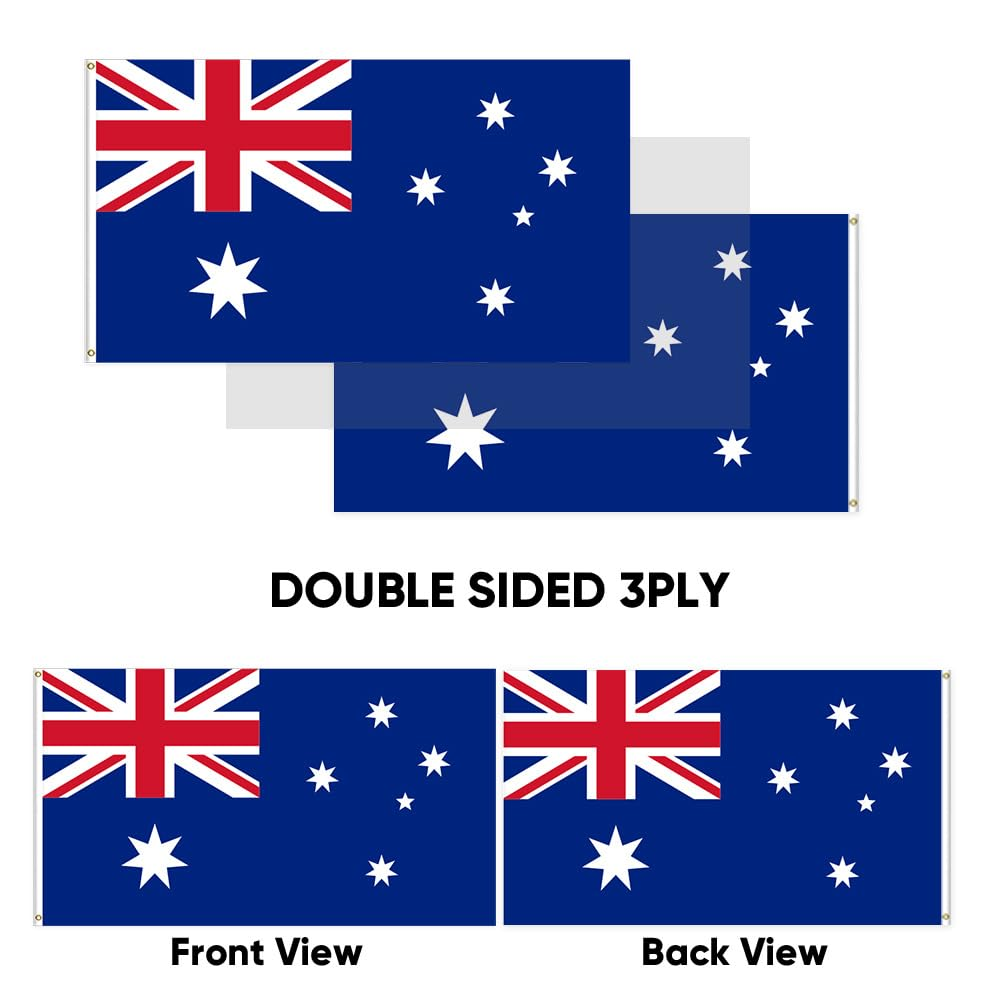AUPOINT Australian Flag Aussie Flag Large 90X150Cm Australia Day OZ Heavy Duty Outdoor 3X5 Ft Australian National Flags Garden Flags image number 1