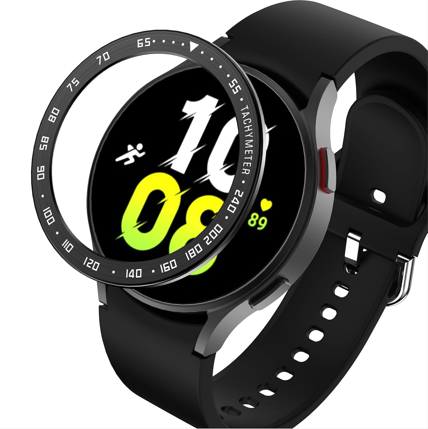 GIOPUEY Protective Ring Compatible with Samsung Galaxy Watch 5 44 Mm, Bezel Ring Bezel Styling Bezel Protective Case, Protective Ring Made of Aluminium Alloy Metal - A-Black image number 1