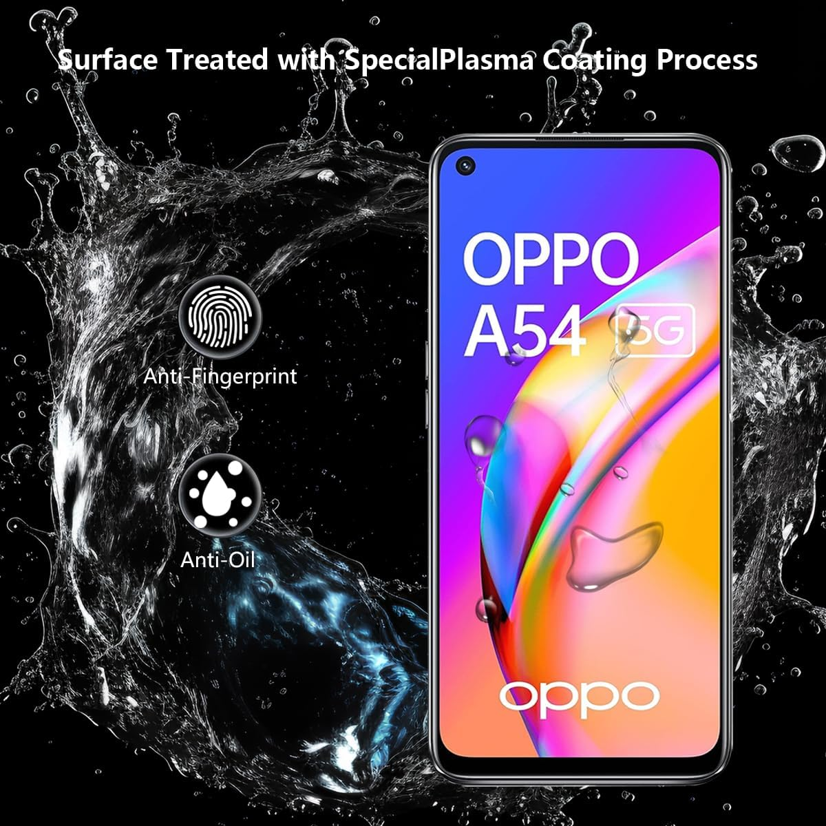 Gelaasso Pack of 2 Screen Protectors Compatible with Oppo A54 5G/A74 5G Tempered Glass Protection, 9H Hardness, Anti-Scratch, Anti-Spy Film, Privacy Screen Protector for Oppo A54 5G/A74 5G Privacy image number 1