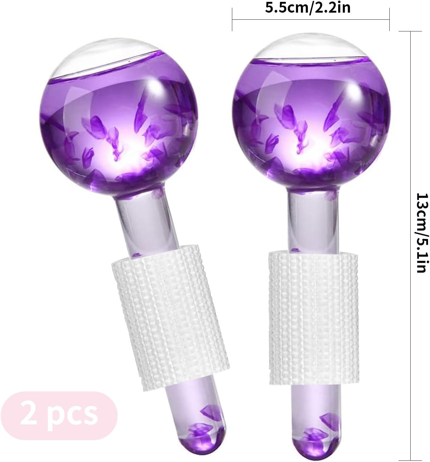 Itadaku 2 PCS Facial Ice Globes, Cryo Stick Ice Globes, Cooling Skin Care Massager for Puffiness, Dark Circles, Wrinkles, Skin Tightening, and Pore Reduction, Beauty Tool for Women & Girls (Purple) image number 6