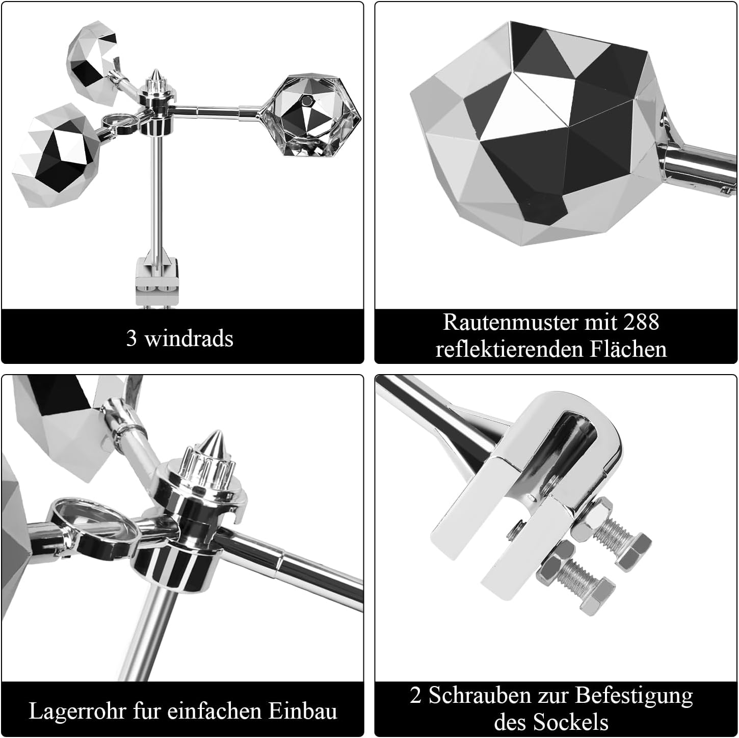 YIKEDAN Bird Deterrent for Outside, Bird Repellent Outdoor, Bird Reflectors Spinning Wind Powered Scarer Device to Keep Pigeon Possum Owl Away image number 3