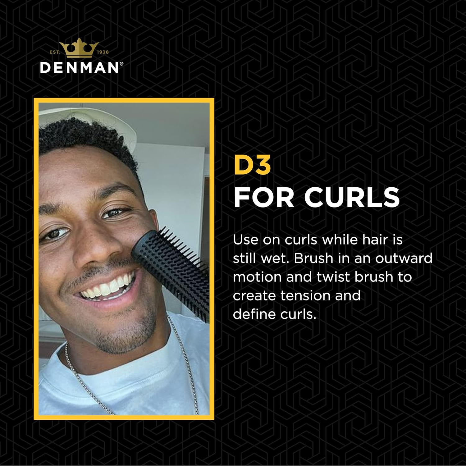 Denman 7 Row Styling Brush, Black, 3.2 Ounce image number 1