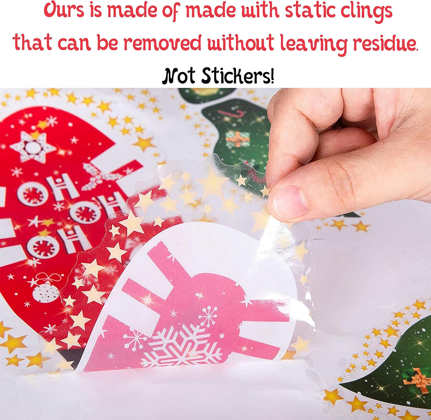 200PCS Christmas Peppermint Floor Clings Footprints Decorations - Santa Claus / Elf / Candy / Snowman Decals Xmas Party Decor Supplies image number 4