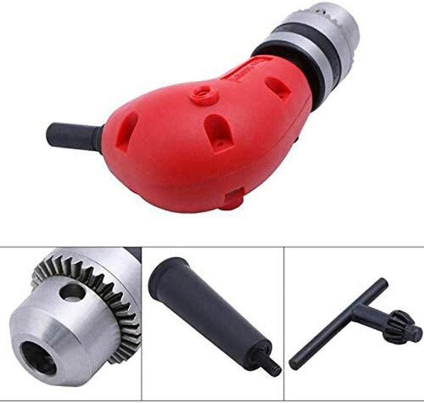 Maizoon Right Angle Drill Attachment 0.8-10Mm 90 Degree round Shank Right Angle Bend Extension Accessory Corner Three Jaw Chuck Narrow Space Repair Tool with 9.5Mm 3/8" Shank, DZ04B image number 2