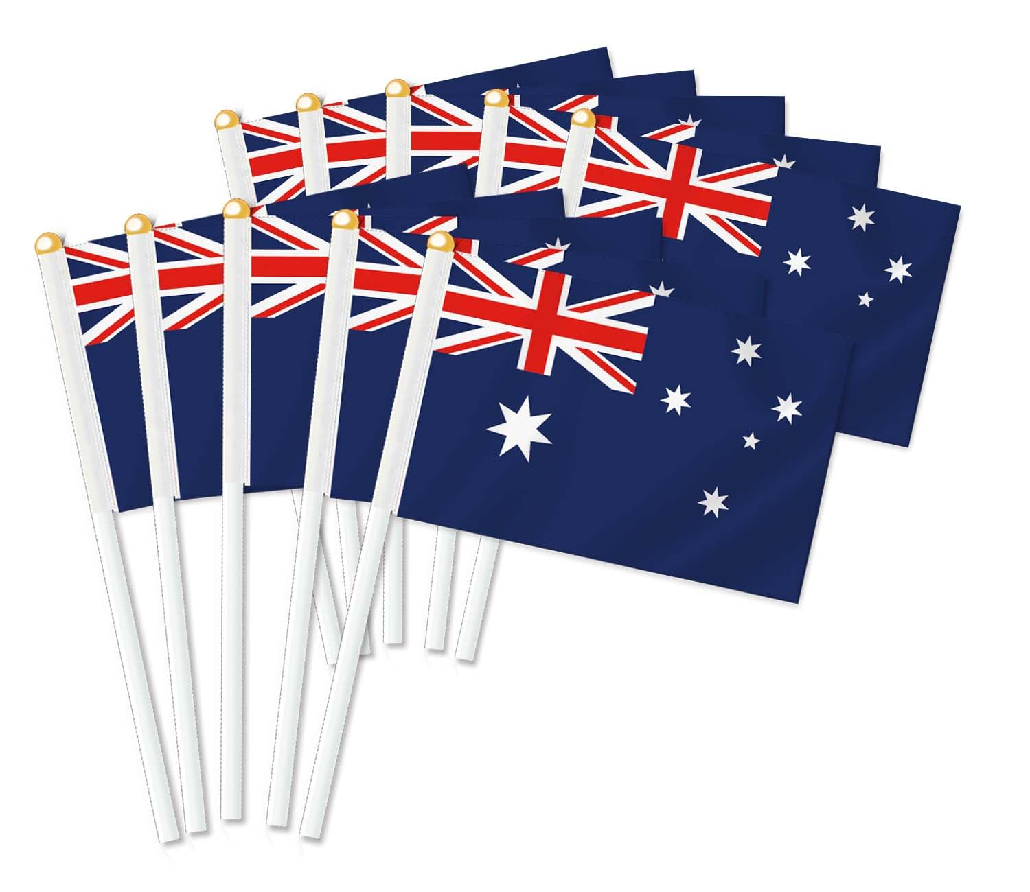 10 PCS Australia Handheld Small Flag, Australian Hand Held Mini Decor Decoration Banner