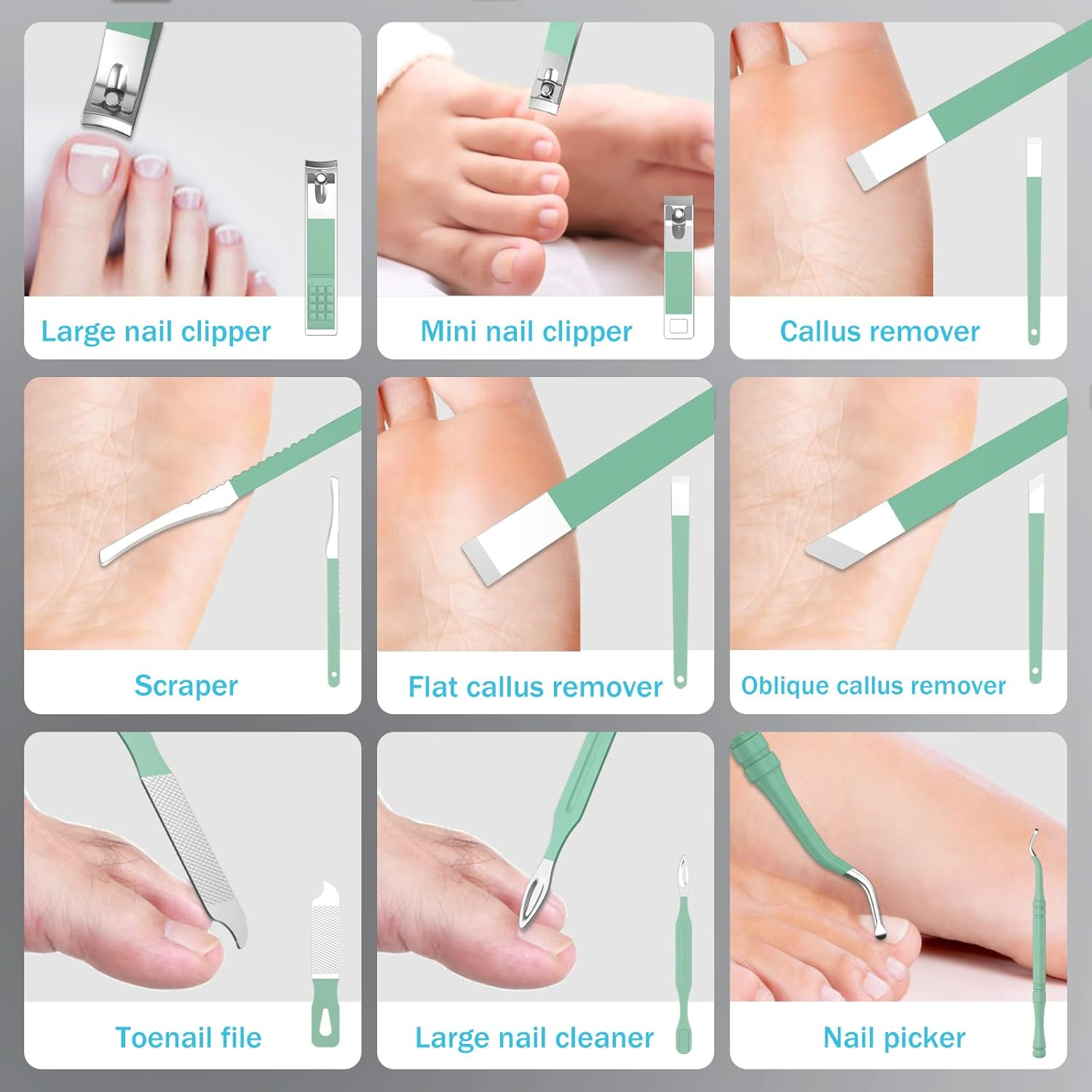 Manicure Set Personal Care, Nail Clipper Kit, Professional Nail Clipper Pedicure Set, Nail Tools with Luxurious Travel Case, Gifts for Men Women Family Friend, 31 Pieces (Green) - B image number 3