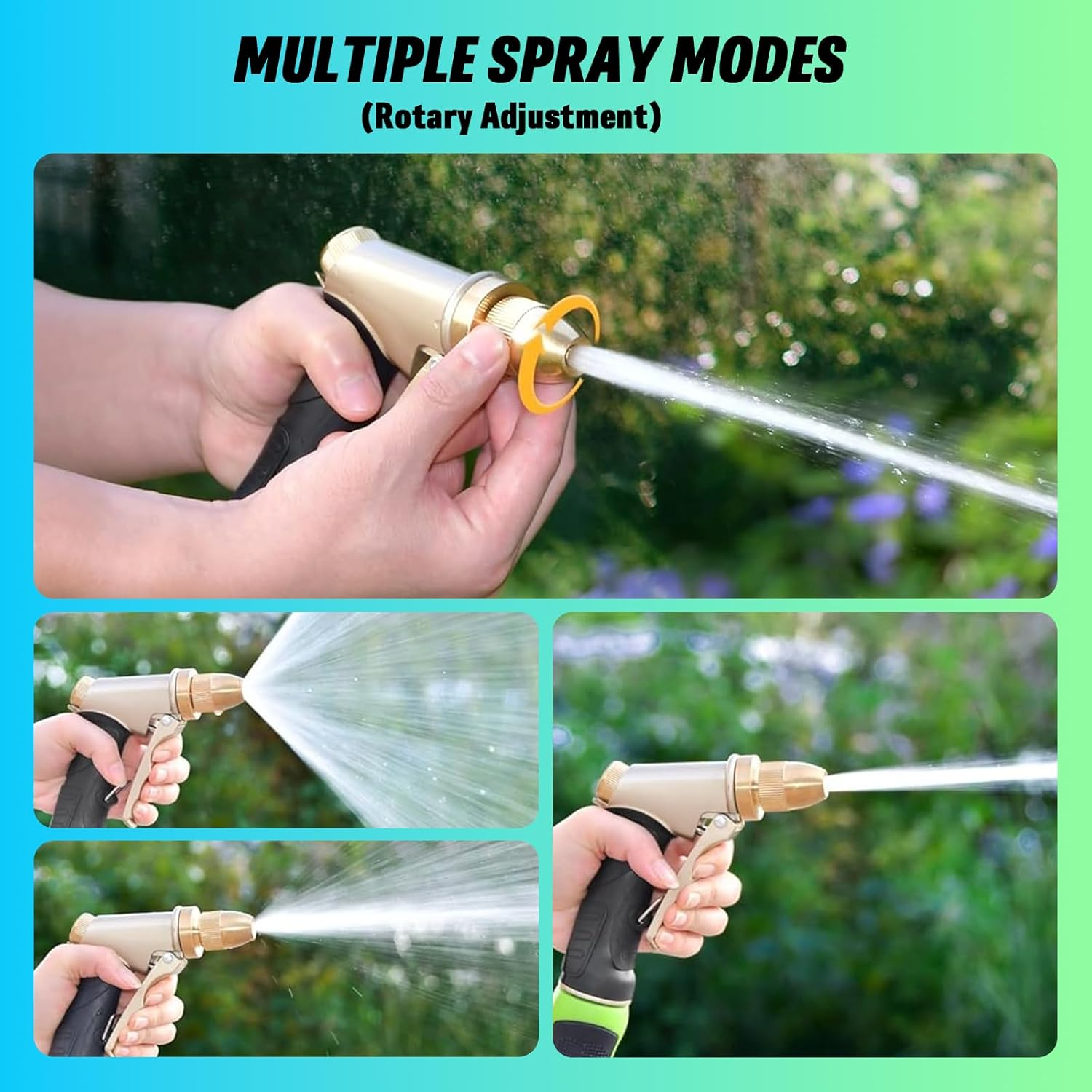 MAEZOE High Pressure Garden Hose Nozzle with Adjustable Spray Patterns for Car Wash, Garden and Outdoor Use image number 4