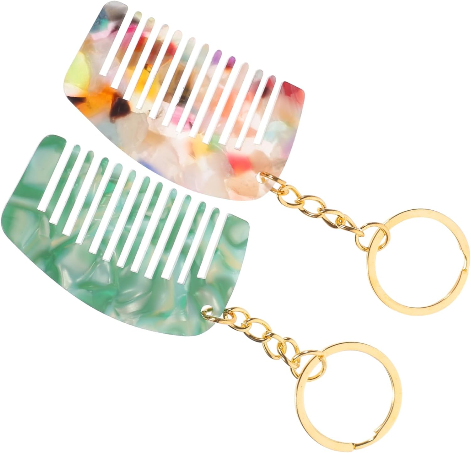 Healeved Portable Mini Wide Tooth Comb Keychain Travel-Friendly Hair Detangler for Wet and Curly Hair Compact Design for On-The-Go Styling