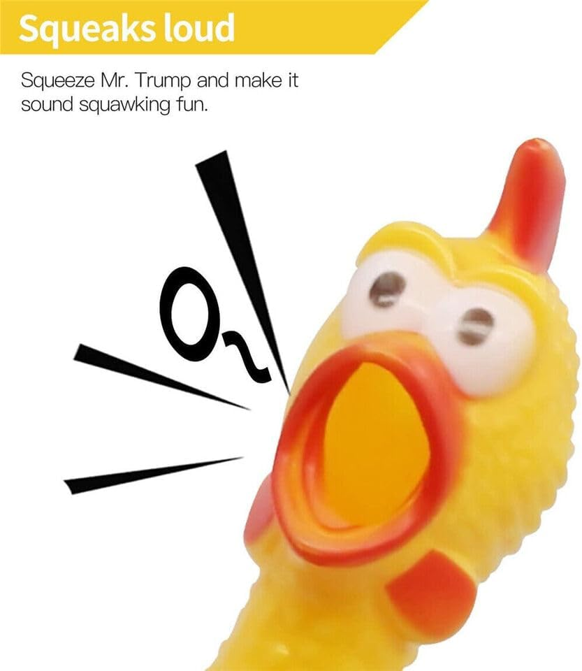 Leona Co Squeeze Rubber Chicken, Yellow Screaming Chicken Dog Toys, Squawking Chicken Toys, Rubber Squeaky Chicken Toys for Dogs, Prank Novelty Toy 30Cm X 7Cm X 7Cm image number 3
