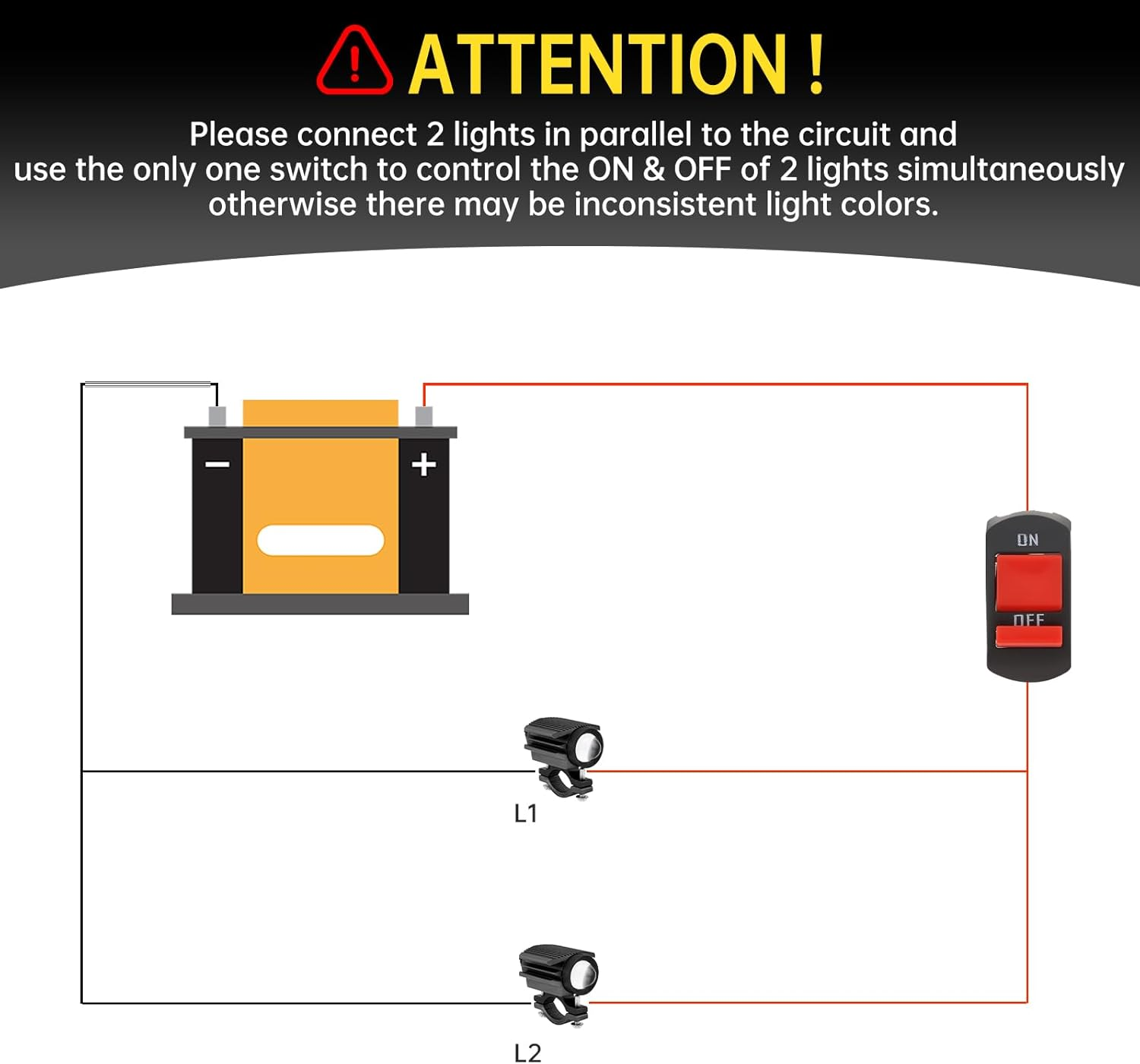 Windance 2PCS Motorcycle LED Headlight,32W 4 Modes Hi/Lo Beam Yellow White 6500K Waterproof Aux Spotlight for Tractor Truck/Atv UTV Suv/Boat 9V-85V (Black2Pcs)