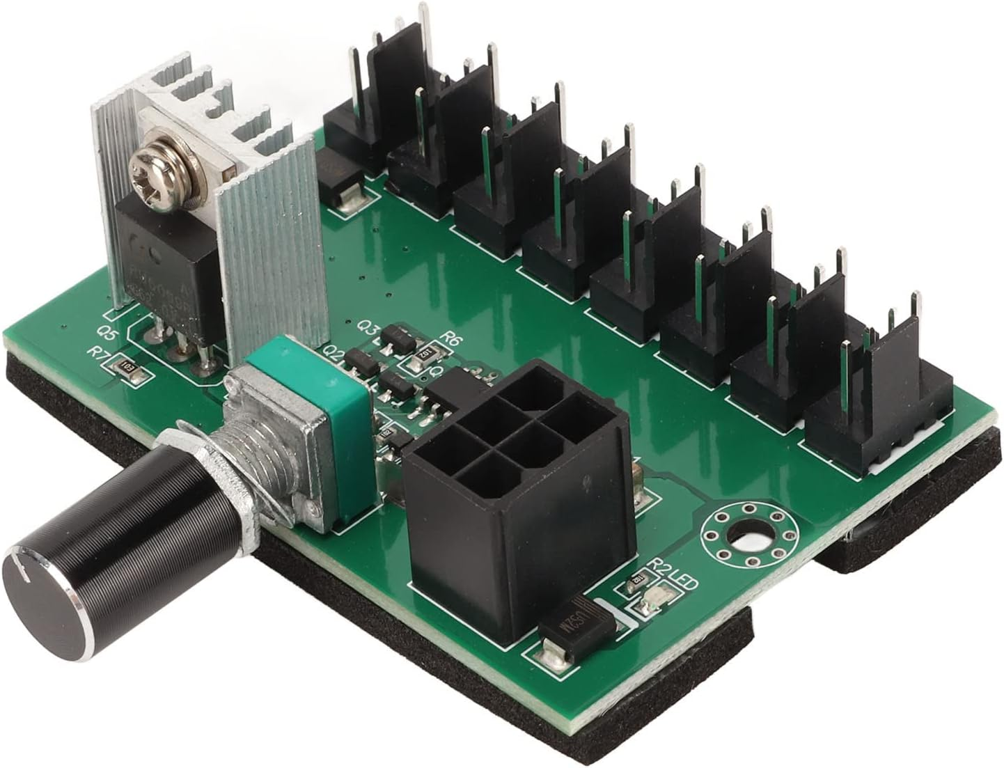 12V 8 Way Case Fan Speed Controller, PWM Fan Hub Controller, CPU Fan Hub PC Fan Controller for 4 Pin 3 Pin 2 Pin CPU Fans image number 1