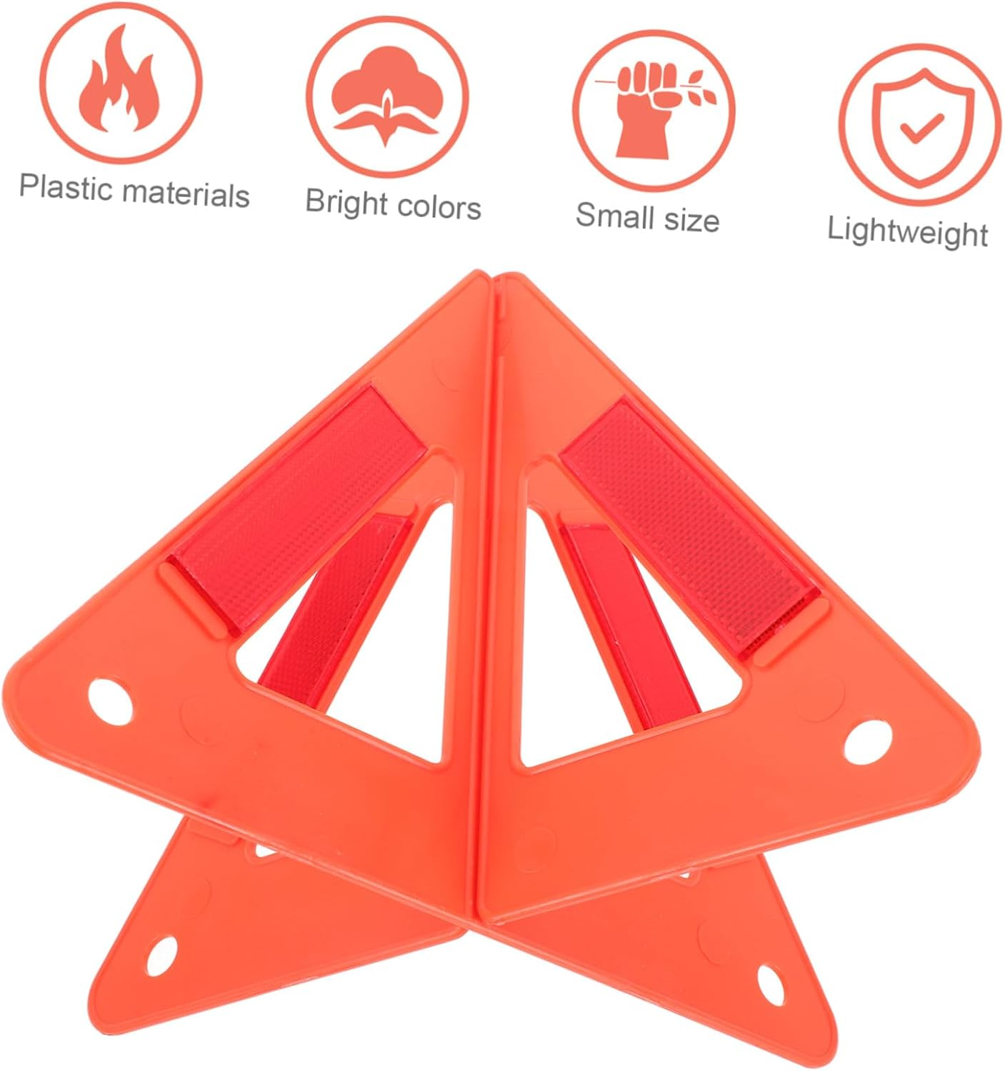 STOBAZA 2Sets Car Road Safety Warning Sign Reflective Triangle for Side of Road Use image number 6