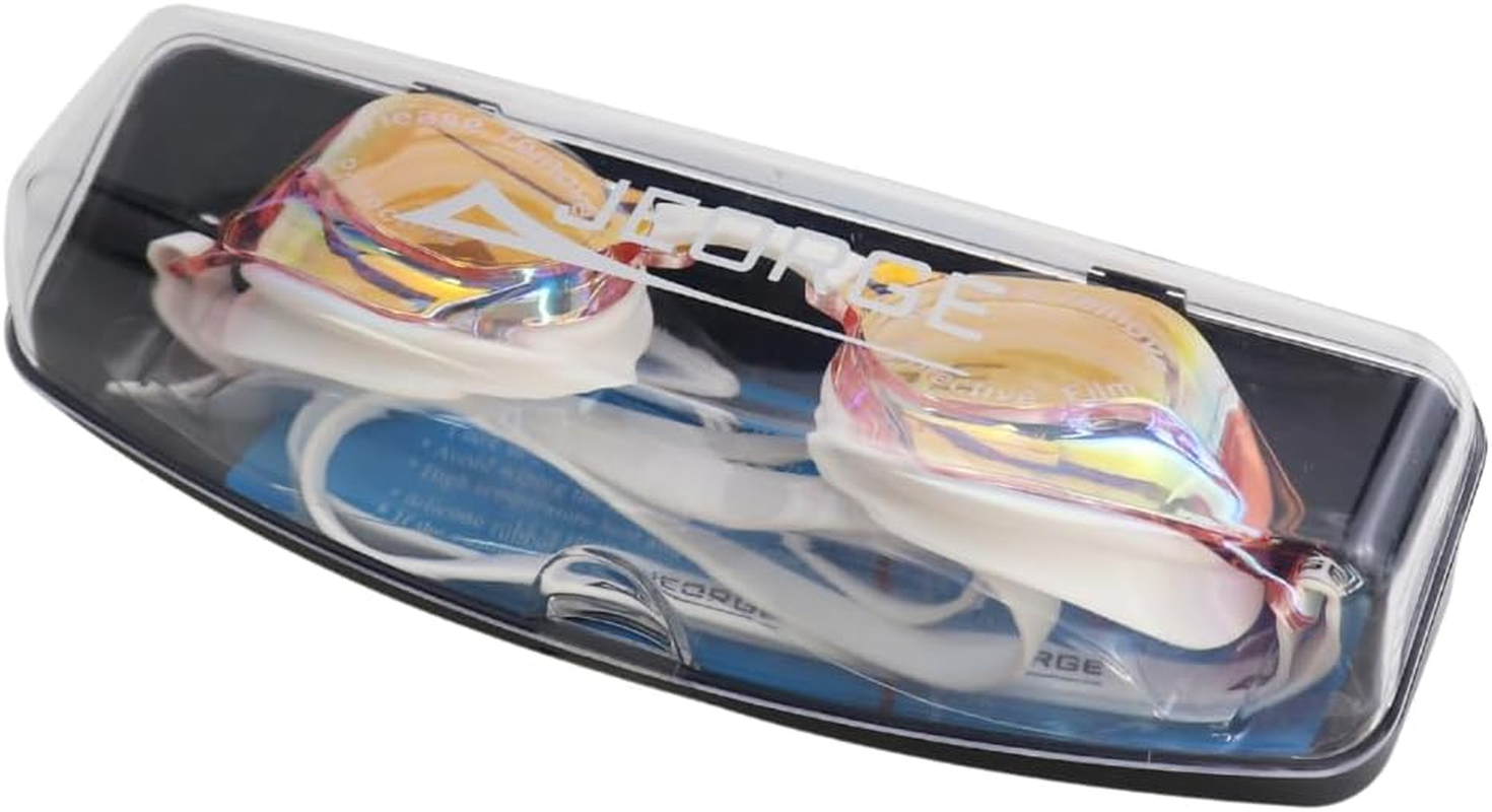 JEORGE Junior Swim Goggles (7-14Yrs), Wide Vision, UV, Competition Swimming Goggles - Black image number 2