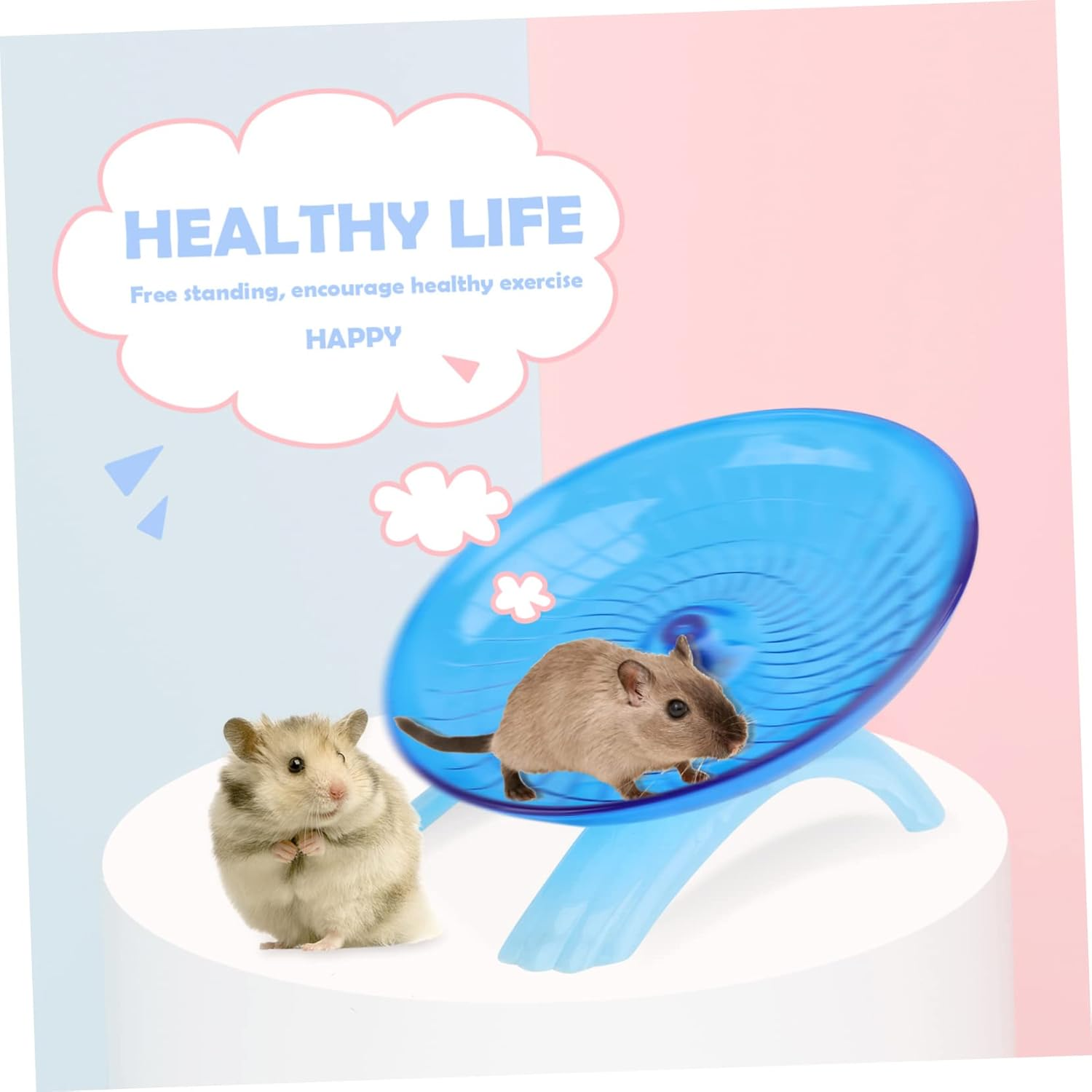TEHAUX Hamster Hedgehog Run Disc Exercise Wheel Pet Toy Non Run Disc for Small Pets Guinea Pig Toys - Blue image number 6
