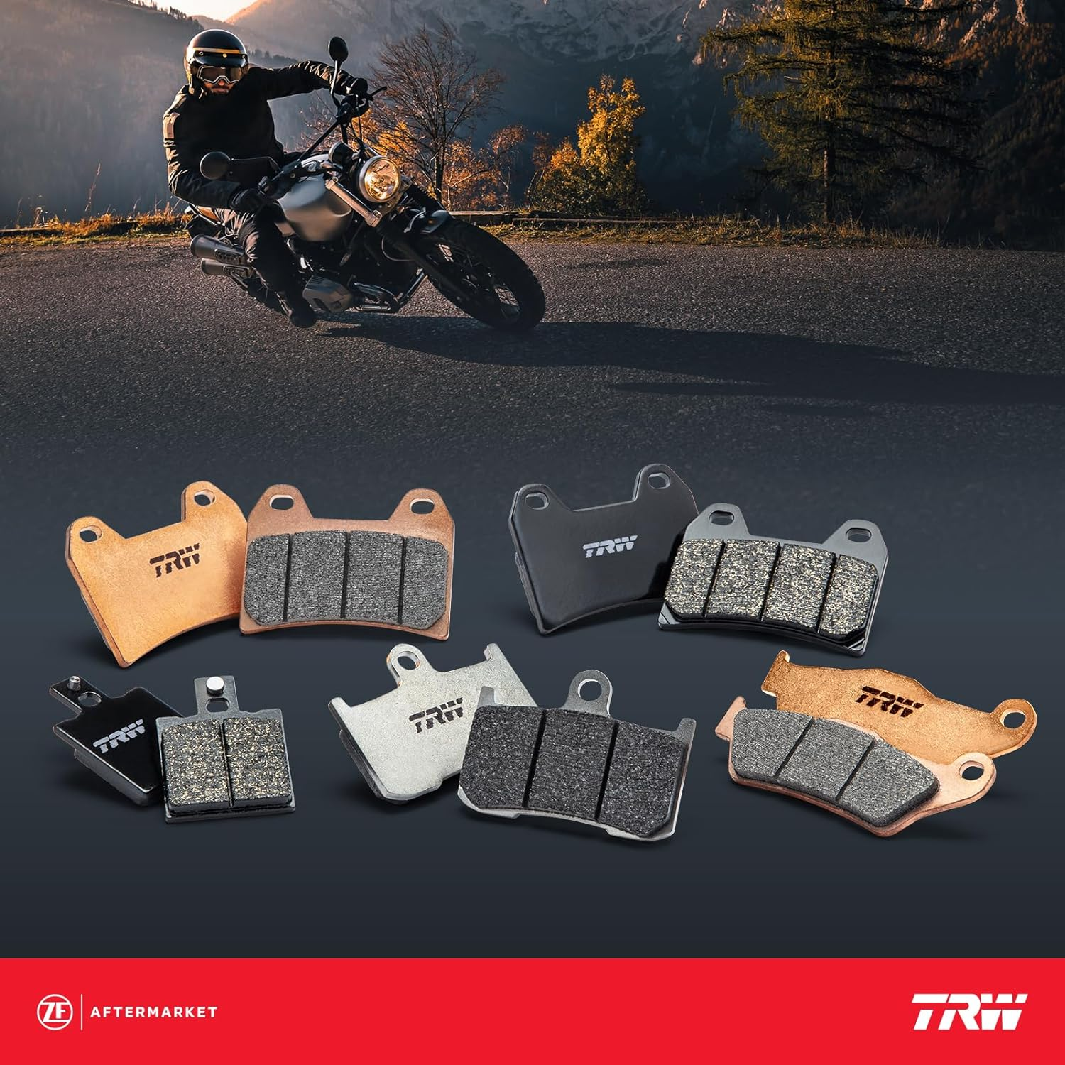 TRW MCB754SH Brake Pad Set Compatible with HARLEY-DAVIDSON XLH 1970-2009 Rear Axle and Other Motorcycles image number 2