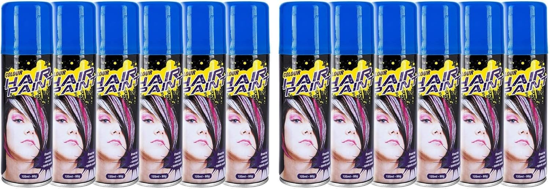 Party Central Non-Sticky Fluro Colour Hair Spray 125 Ml, Blue image number 3