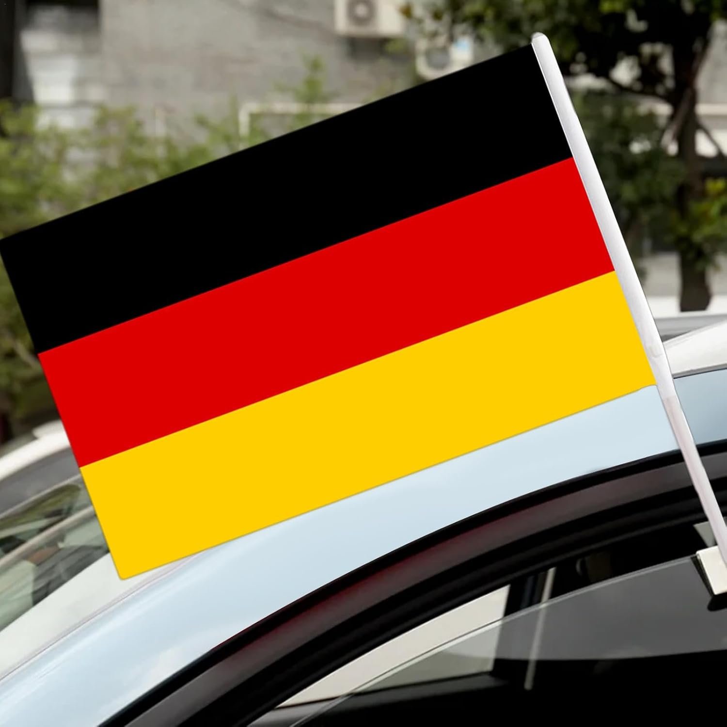 Car Window Flag, Car Flag, Small German Car Flag Banner 1X1.5Ft | Windproof Car Flag for Window, Germany Party Decoration, Outdoor Flag for Sports Fans, Soccer Tournament Events image number 2
