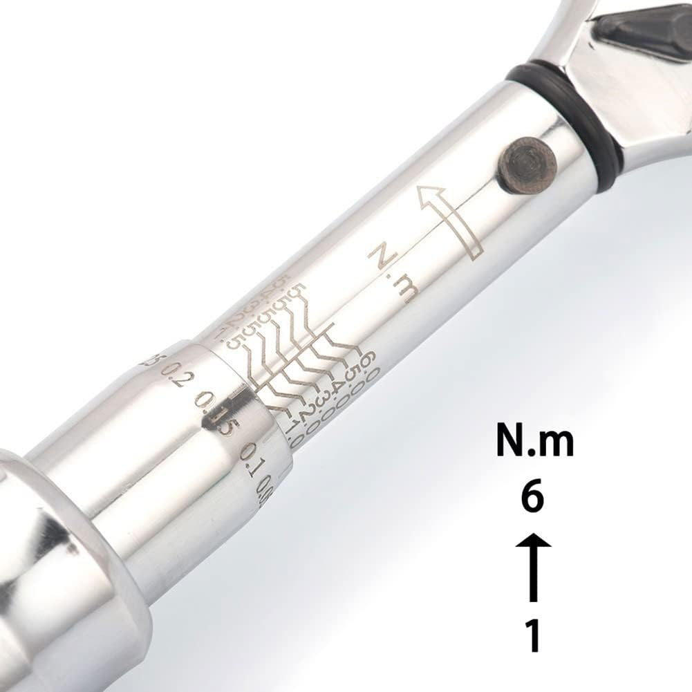Threeh Inch Pound Torque Wrench 1/4-Inch Drive 1-6 Nm/0.7-4.5Ft-Lb Bicycle Maintenance Kit for Road & Mountain Bikes Motorcycle Multitool image number 3