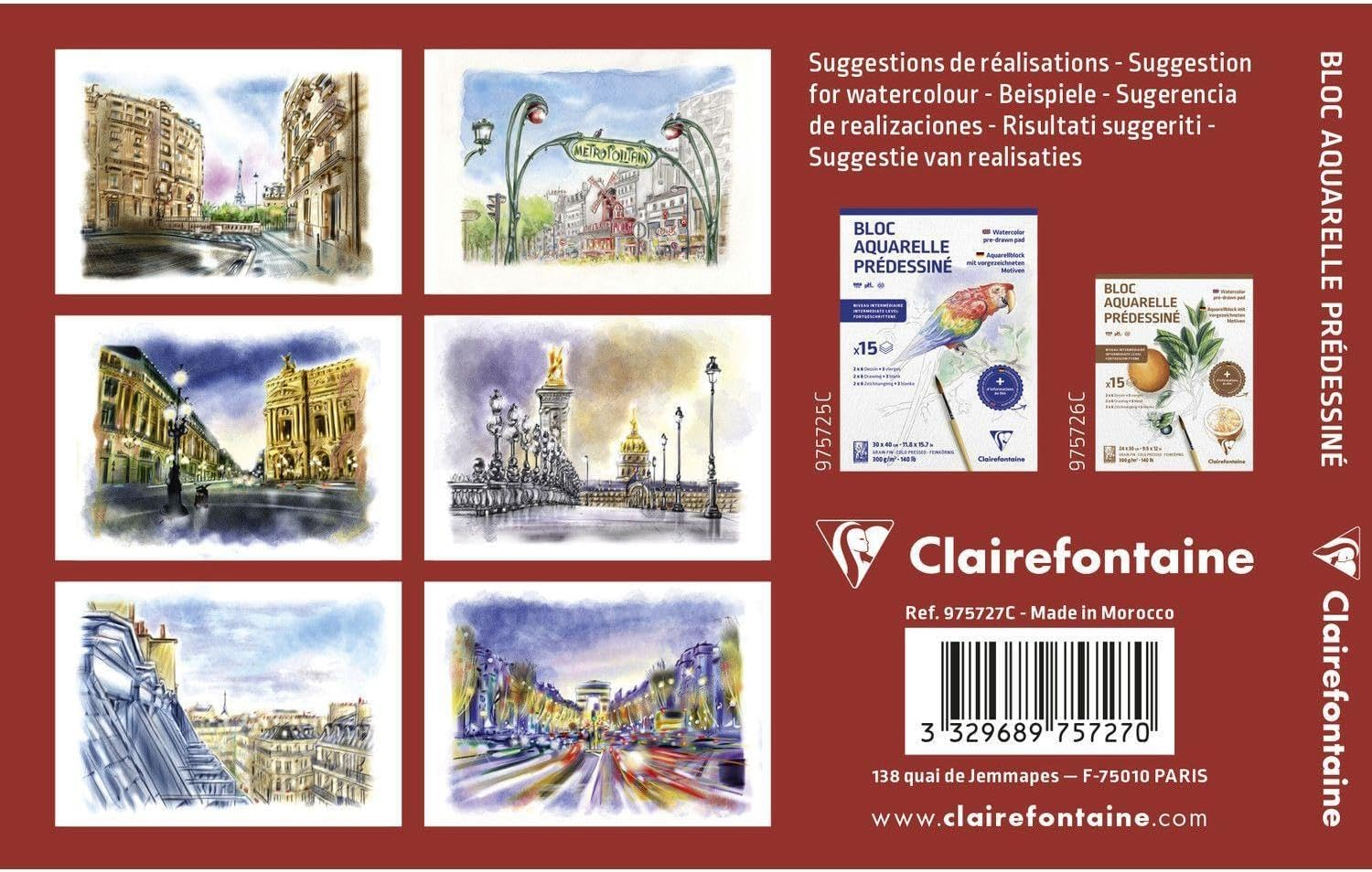 Clairefontaine Etival Watercolour Learning Pad, Cityscapes, 10 X 15 Cm image number 3