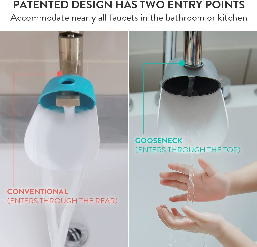 Prince Lionheart Faucet Extender, 2 Counts, Blue/Grey image number 2