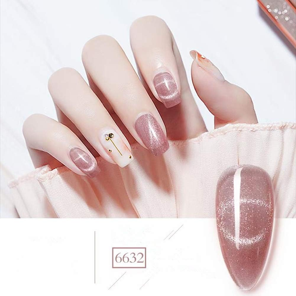 Crystal Cat Eye Gel Warm Girl Nail Polish Kit, 6 Colors UV LED Auroras Gel Polish Magic Gel Nail Polish Set image number 5