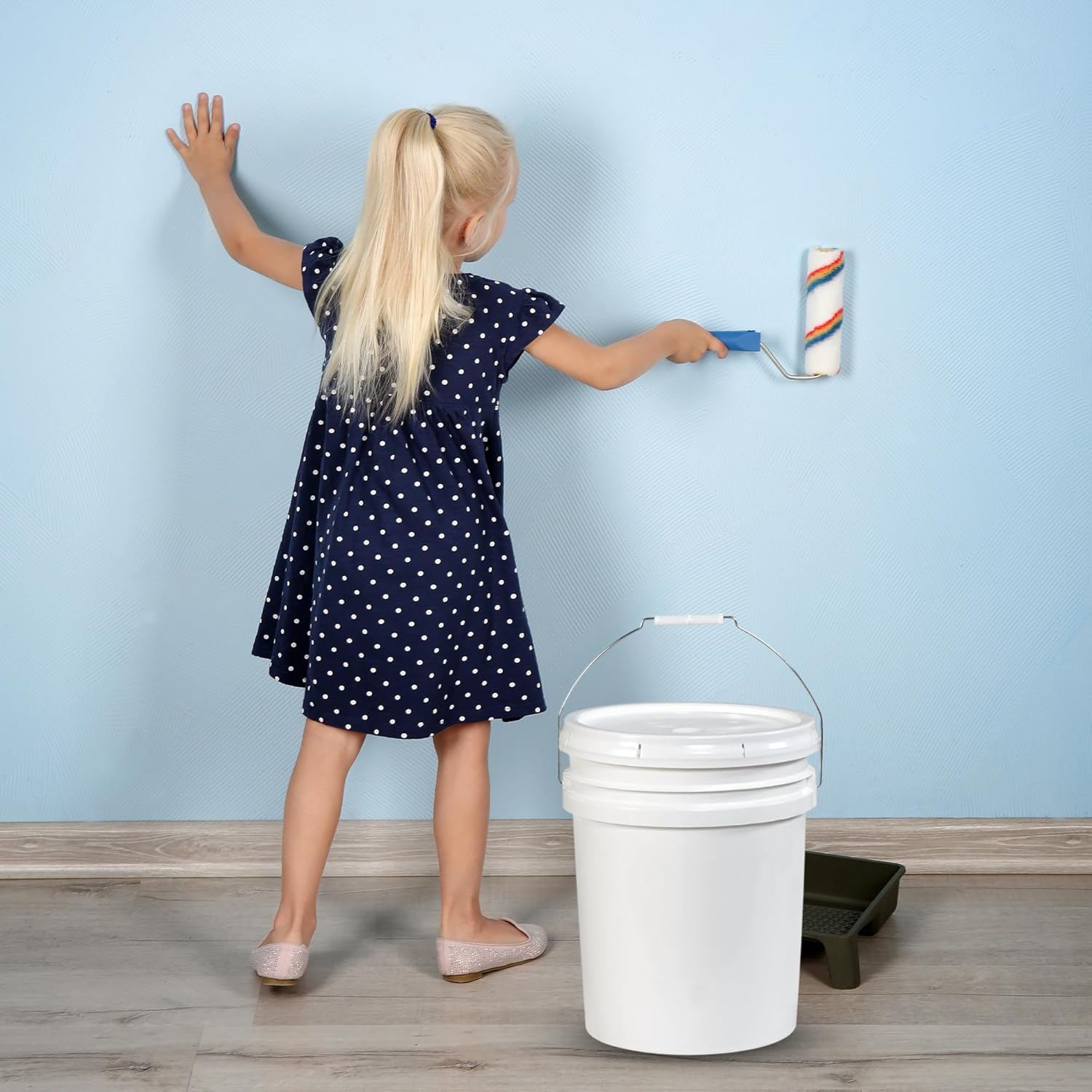 Empty Paint Buckets 5 Pack with Lids &ndash; 20L White Plastic PP Storage Containers with Secure Seal &ndash; Durable Heavy-Duty Buckets for Paint, Adhesives, Chemicals, Feed & Multi-Purpose Use image number 6