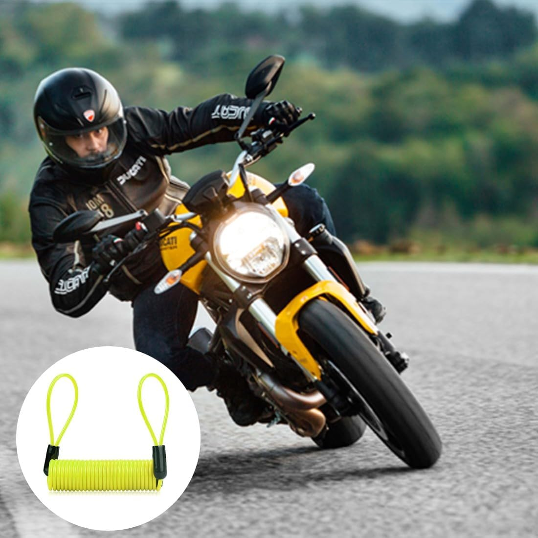 Motorcycle Disc Block, Anti-Theft Device for Motorcycle, Safety Reminder Cable for Motorcycle, Security Cable for Locking, Security Cable for Disc Lock, Compatible With image number 2