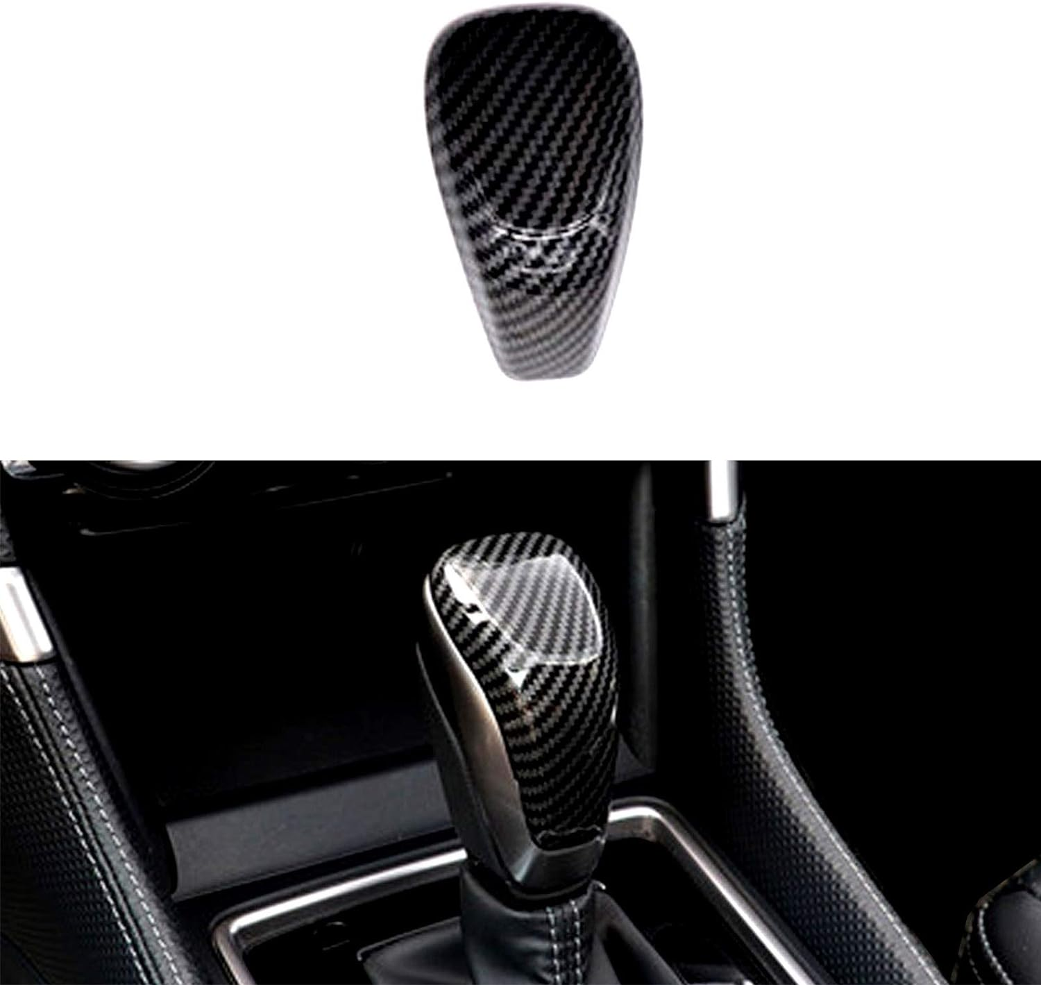 For Subaru ABS Carbon Fiber Gear Shift Knob Cover Trim for Subaru Forester 2019-2021, for Crosstrek 2018-2021, for Impreza 2017-2021, for Outback 2020 2021
