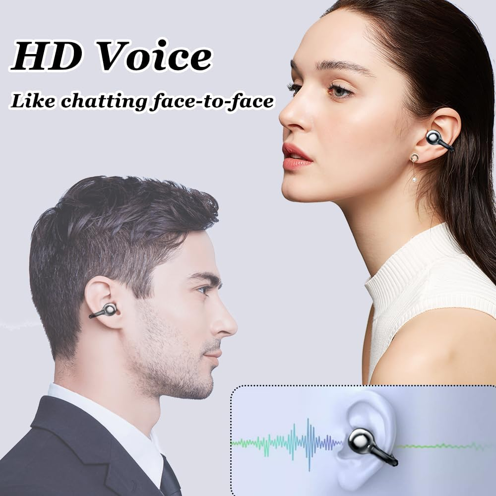 Horuili&reg; Open Bluetooth Headset, Wireless Ear Clip Headphones, Wireless Bluetooth 5.4, Open Ear Bluetooth Headphones, Noise Reduction, Dynamic Equalizer, 3D Sound image number 4