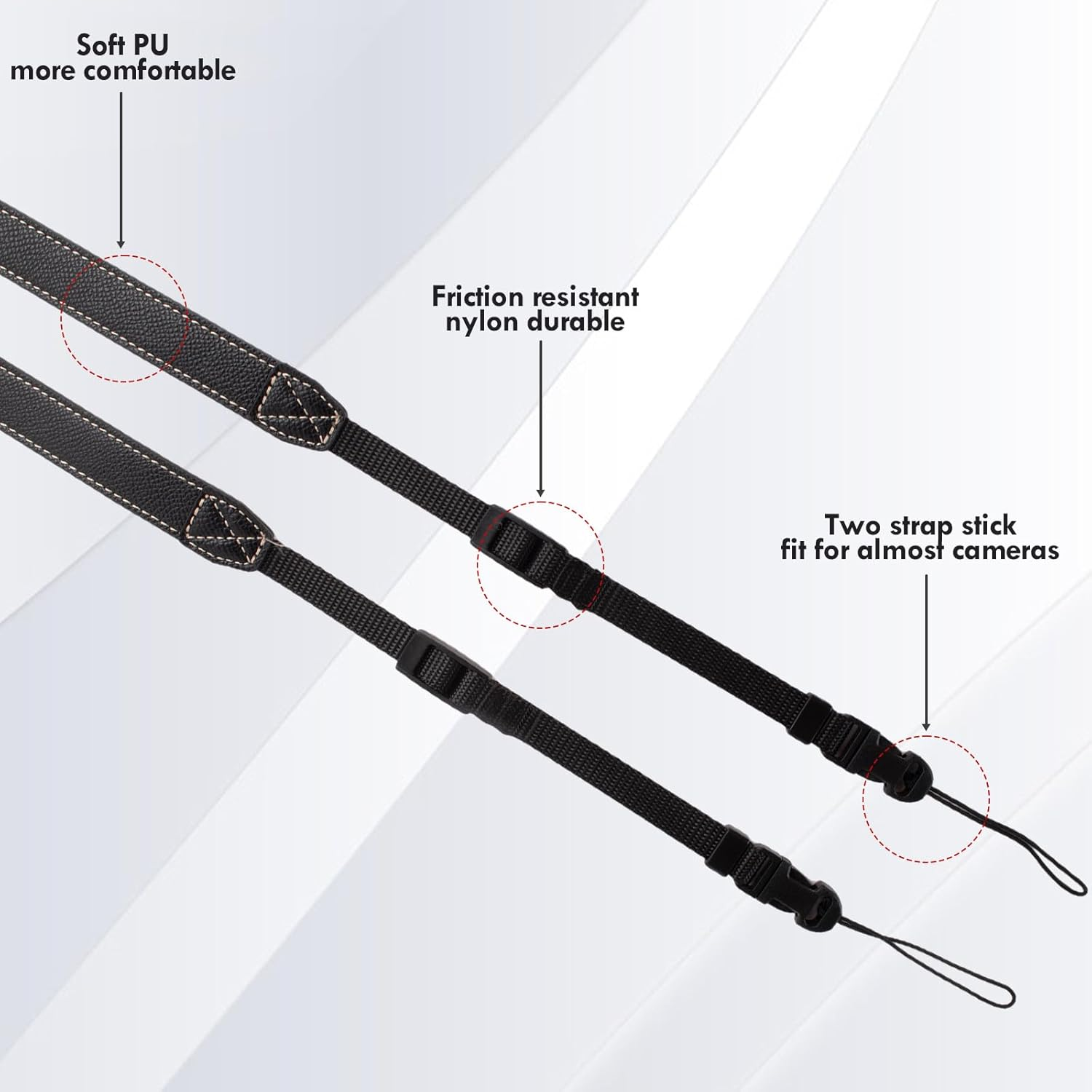 VOVMOEYA Camera Neck Strap,G7X MARK III Body Strap PU Shoulder Adjustable Strap for Photographers for Fujifilm/For Nikon/For Canon/For Sony/For Minolta/For Panasonic/Slr/Dslr Cameras Texture - Coffee image number 6