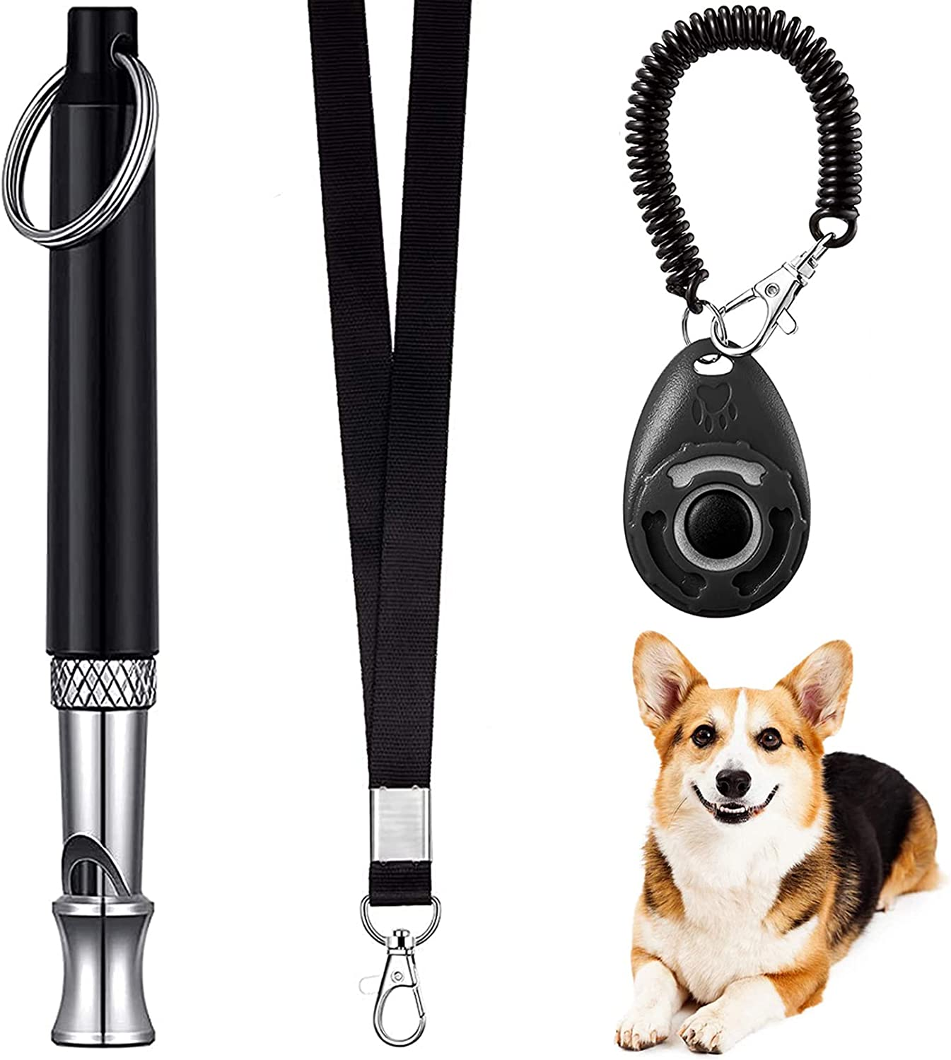Dog Clickers with Training Whistle Kit, MH MOIHSING Trasonic Silent Dog Whistle Adjustable Frequencies, Professional Training Clicker with Lanyard for Puppies Dogs Pet Stop Barking and Recall Training image number 5