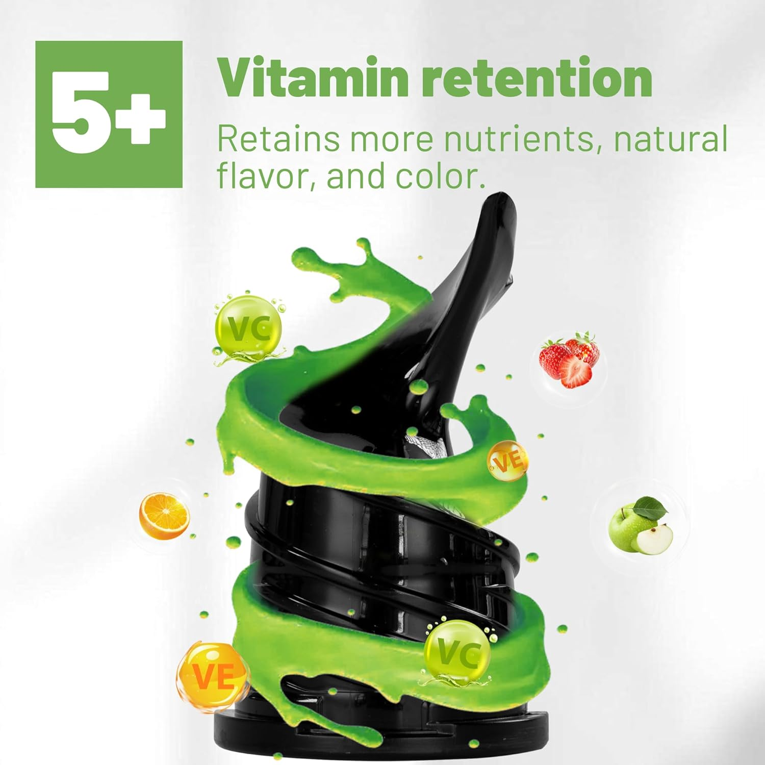 Fretta Juicers Whole Fruit and Vegetable,135Mm Large Feeding Chute,Cold Press Juicer Machines,Fruit Juicer,Apple Juicer,Masticating Slow Juicer with Unclog Reverse Function,Perfect Gifts for New Year image number 6