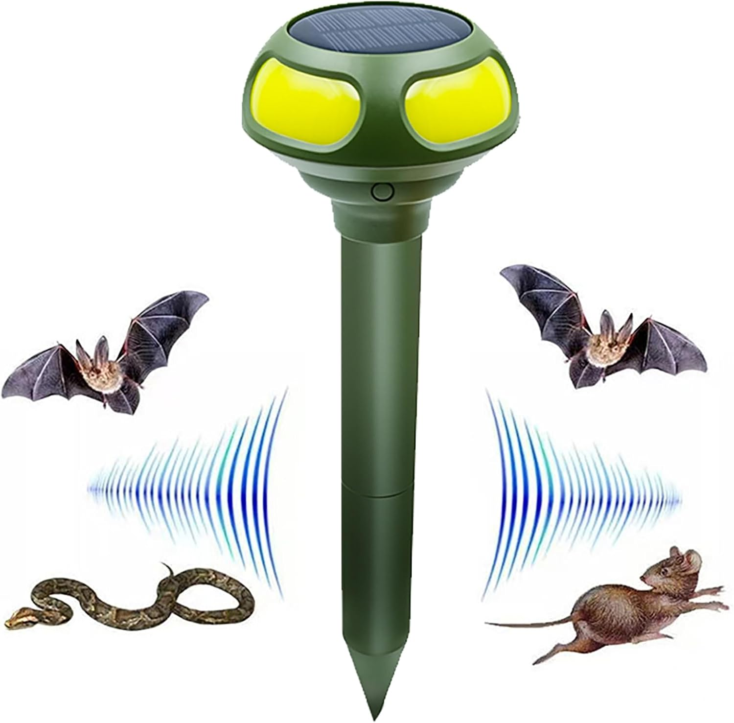 2 PCS Ultrasonic Mole Repellent, 4 Modes Solar Powered Mole Repellent, Outdoor Snake Repellent for Yard, Get Rid of Mole, Gopher, Snakes, Vole and Other Underground Pests for Yard Garden Lawn image number 5