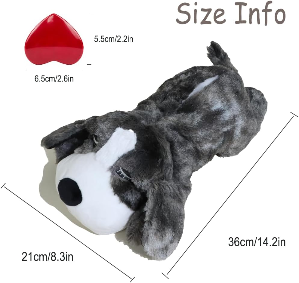 Vocheer Puppy Heartbeat Toy, Dog Anxiety Relief Calming Aid Puppy Heartbeat Stuffed Animal Behavioral Training Sleep Aid Comfort Soother Plush Toy for Puppies Dogs Cats (Grey) image number 1