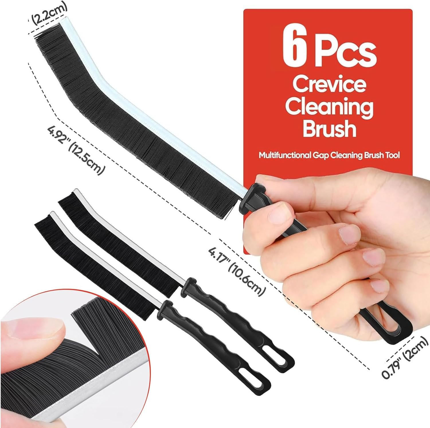 Crevice Cleaning Brush,Multifunctional Cleaning Brush Tool, Bathroom Gap Brush, Small Cleaning Brush, Grout Brush, Kitchen Brush, Cleaning Tools for Toilet, Bathroom, Home, Bathtub, Sink, Household image number 1