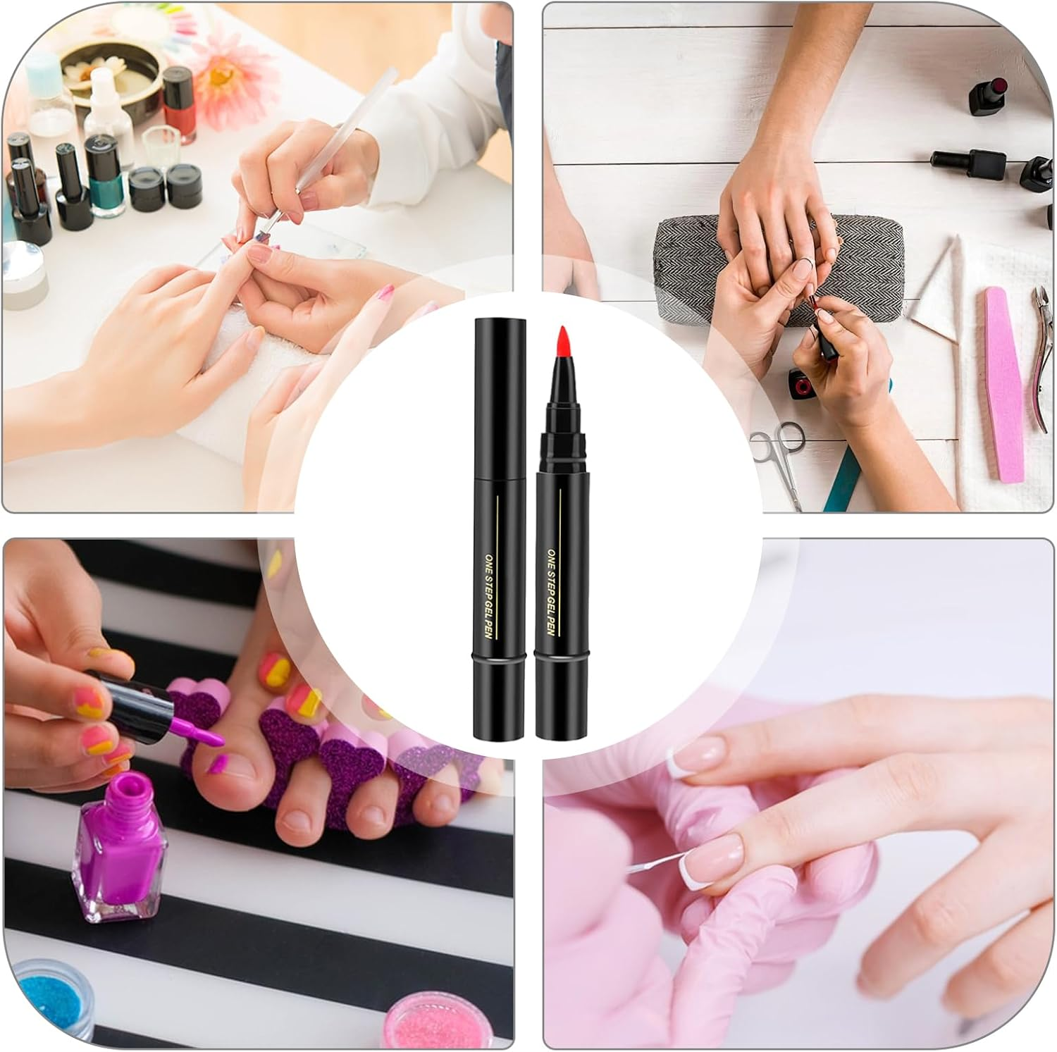 Nail Polish Pens, Nail Varnish Pens for Real Nails, DIY Naill Varnish Pen, Quick Dry Naill Polishs Pen, for Girls and Ladies, Easy Apply No Base Coating Required - 02 image number 4