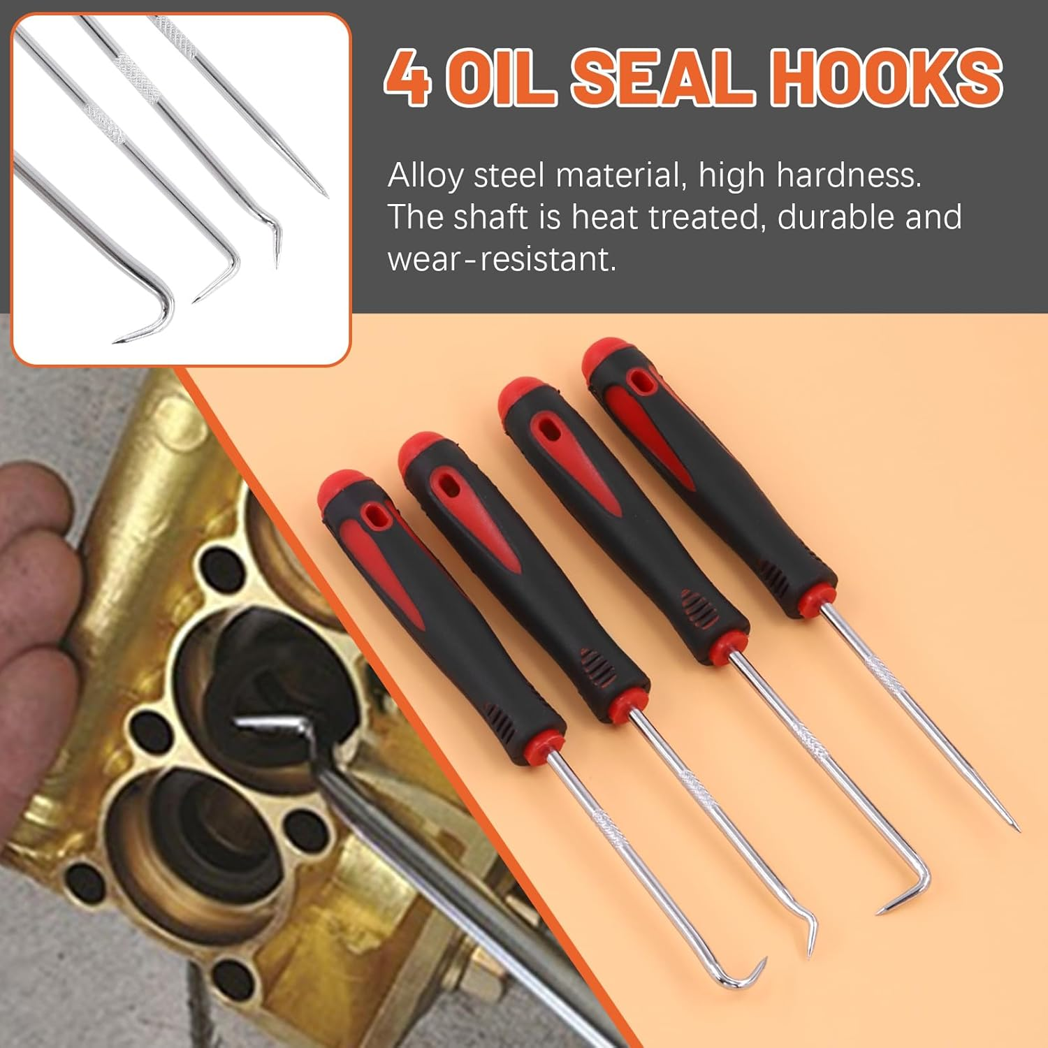 Tanstic 47 Pcs Plastic Rivet Guns Set, Includes 40 Pcs Black Nylon Blind Rivets, Hand Riveter, Bra Removal Tool, Precision Hook Set with Storage Case for Cars image number 2