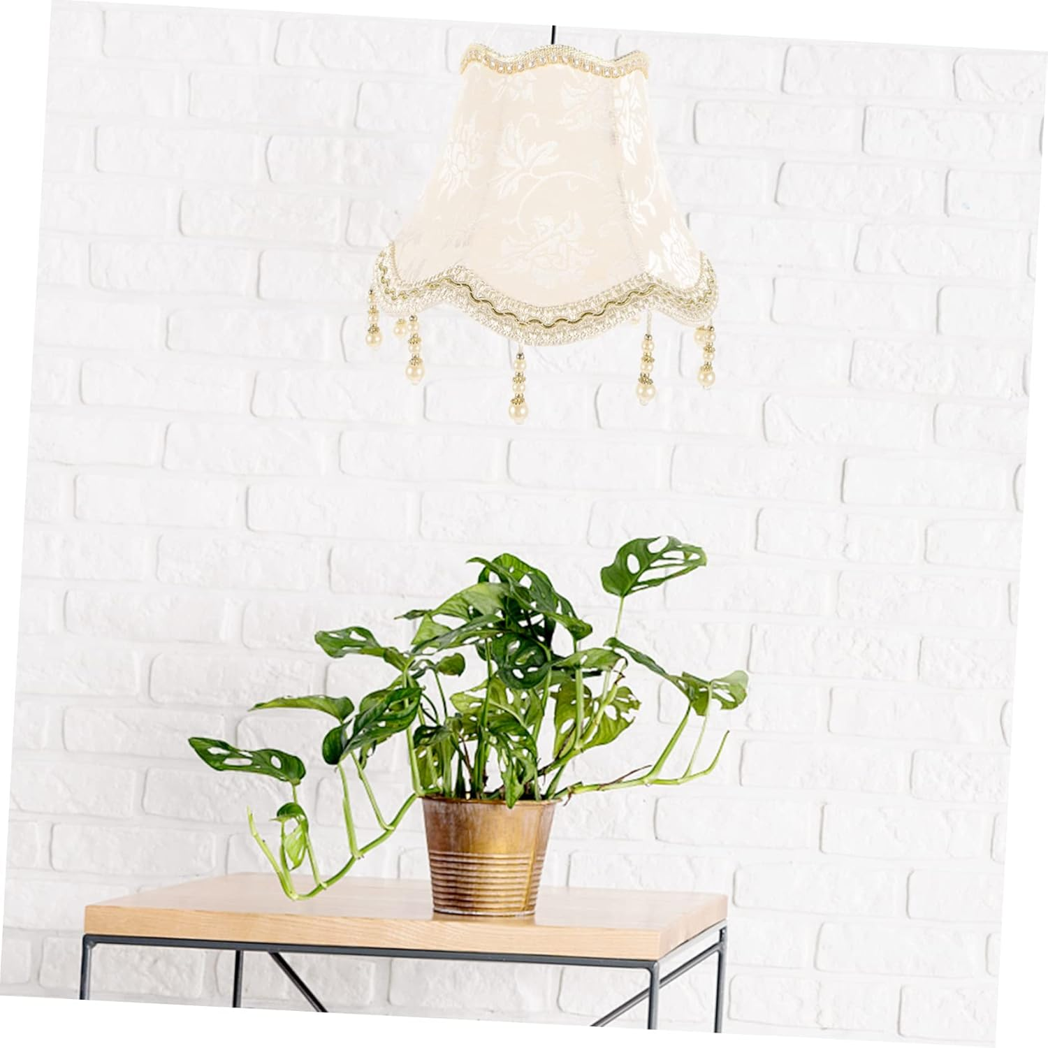 Outanaya Jacquard Lampshade Cloth Lamp Shade Fringe Lampshade Decorative Lamp Shade image number 6