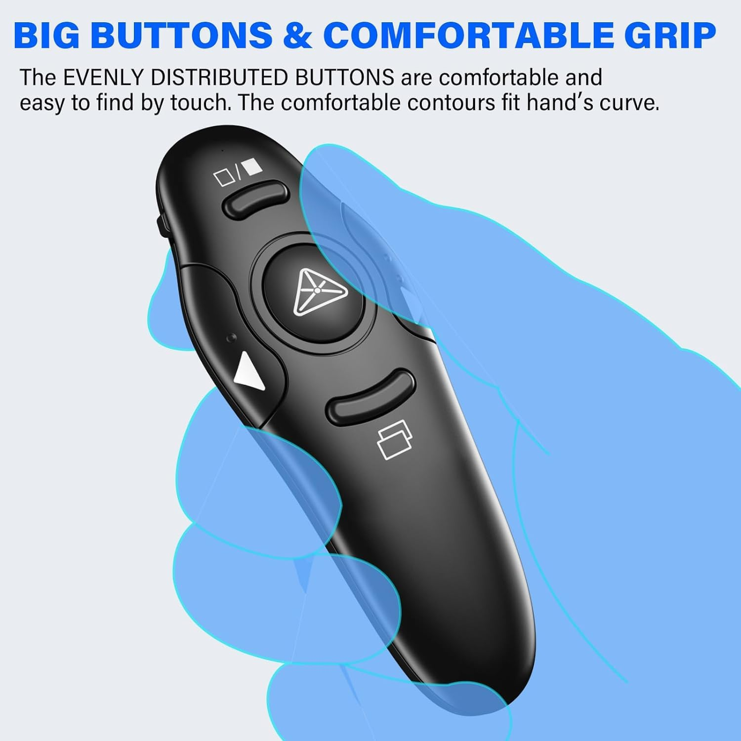 Rechargeable 2-In-1 USB Type C Presentation Clicker Wireless Presenter Remote Clicker for Powerpoint Presentations with Laser Pointer, Slide Advancer for Computer/Mac/Laptop image number 3