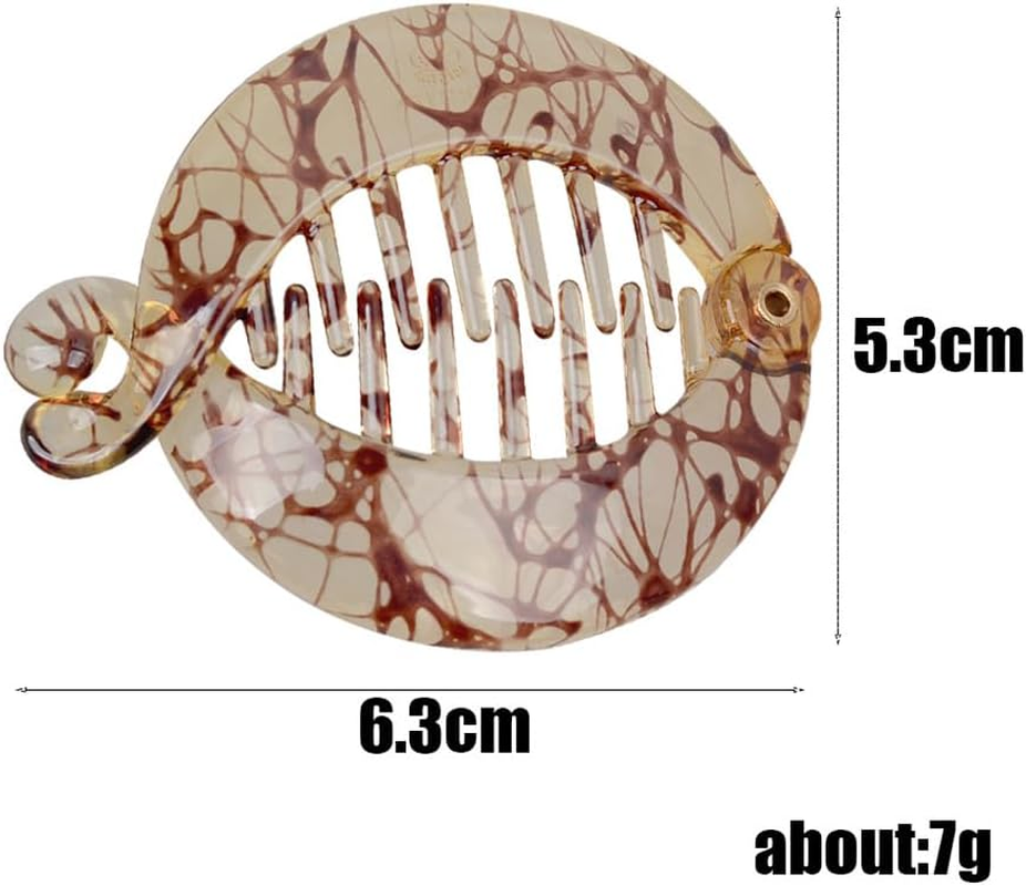 4 Pcs Banana Hair Clips for Women Girls Fishtail Hair Clip French Banana Clip Ponytail Holder round Hair Comb Styling Accessories for Long Medium Hair (Color Random)