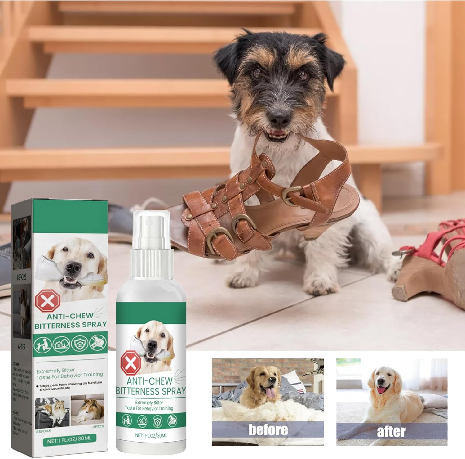 Anti Chew Spray for Dogs and Cats, Anti-Chew Spray, Anti-Nibble Spray, Bitter Spray for Dogs and Cats, anti Chew Spray for Dogs Puppies, anti Nibble Spray Training for Dogs Cats 30 Ml image number 3