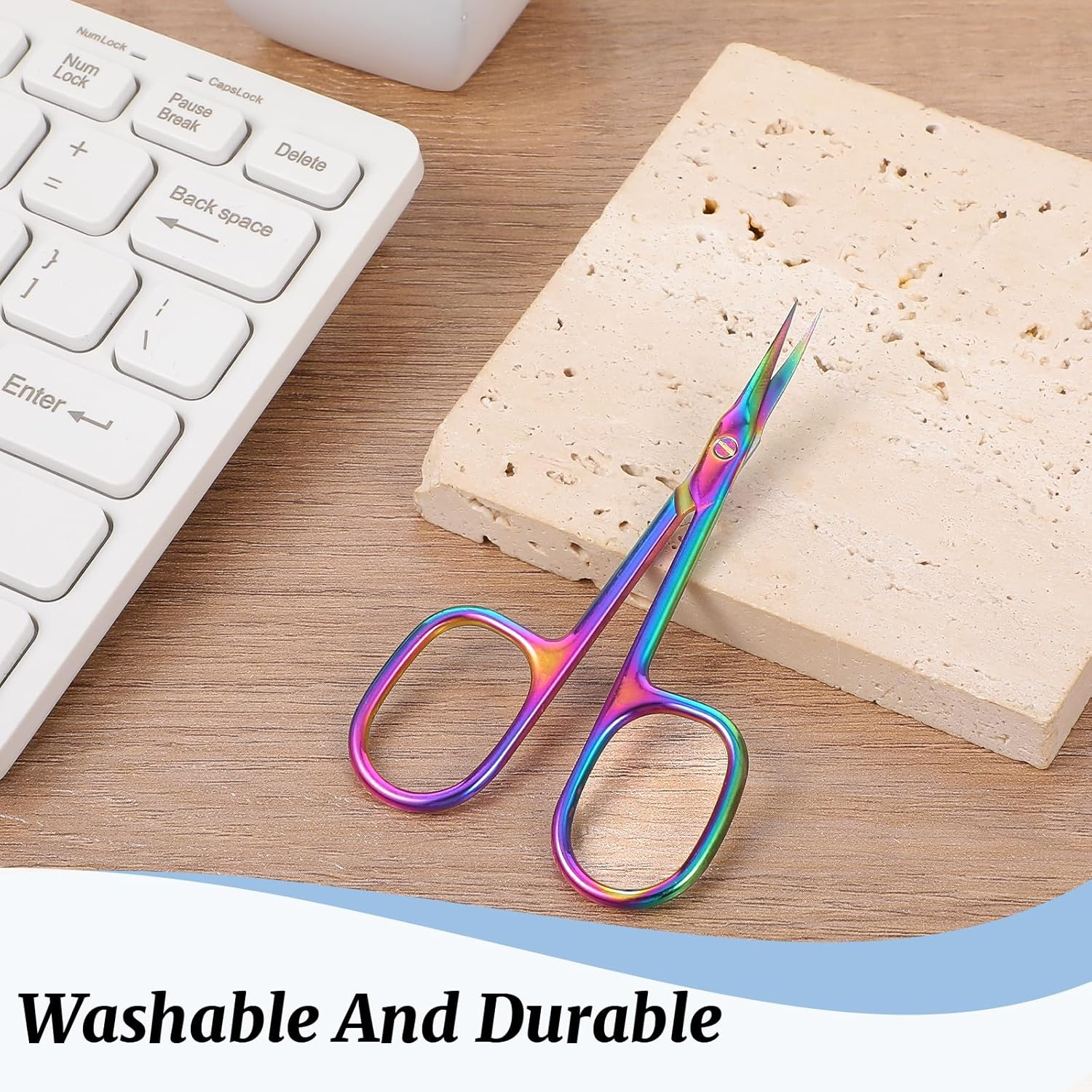 Curved Cuticle Scissors, Professional Cuticle Scissors, Extra Fine Cuticle Scissors, Cuticle Cutter for Cuticles, Eyebrows and Eyelashes image number 5