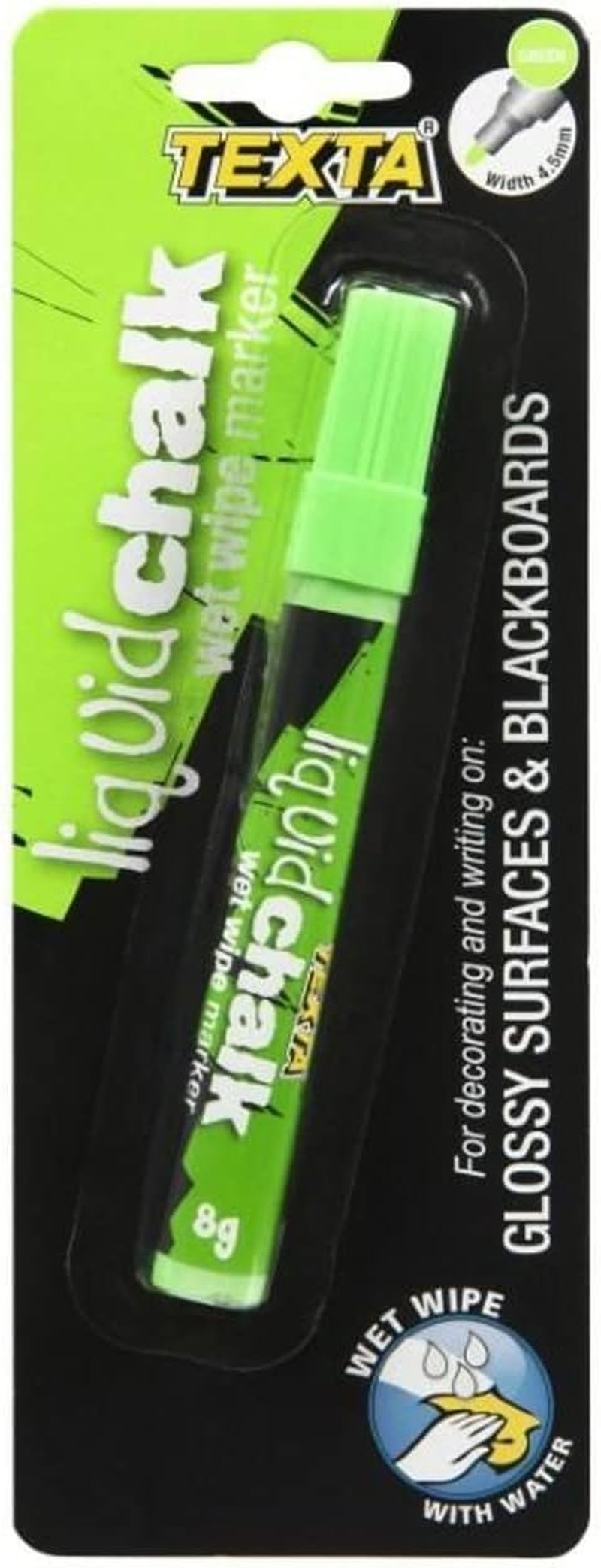 Texta Liquid Chalk Marker Bullet Wet Wipe Yellow