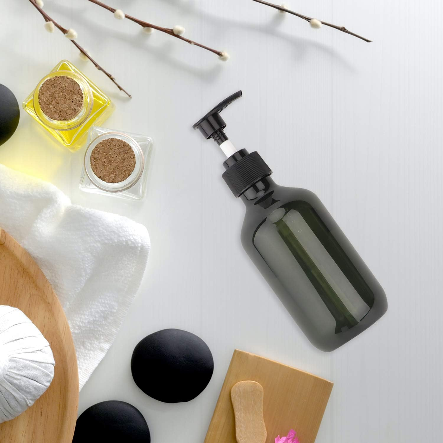 Sdoot Pump Bottle, 10Oz 300Ml Shampoo Pump Bottles Empty Lotion Bottles with Pump Dispenser, 2 Pack-Green image number 1