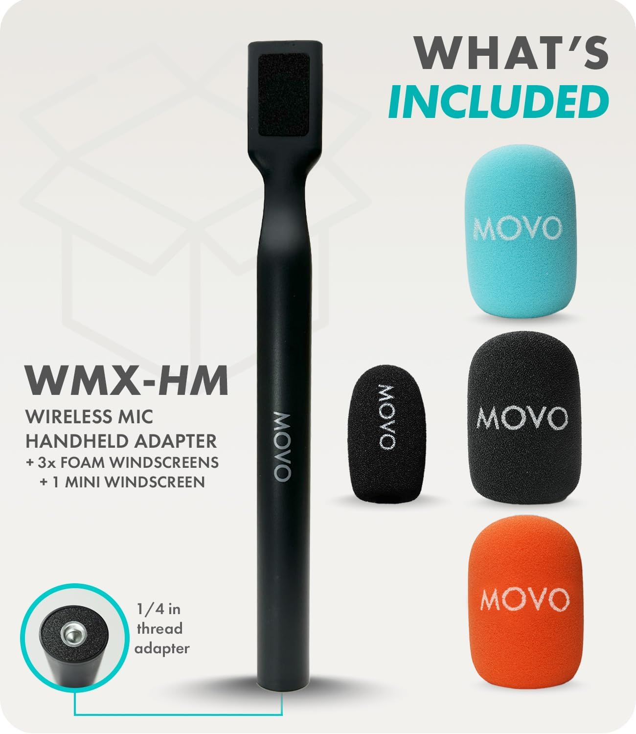 Movo WMX-HM Wireless Interview Microphone Adapter - Compatible with DJI Mic, Rode Wireless GO, Hollyland Lark, and More - Works with Wireless Mini and WMX-2 Systems - Handheld Mic Mount image number 6