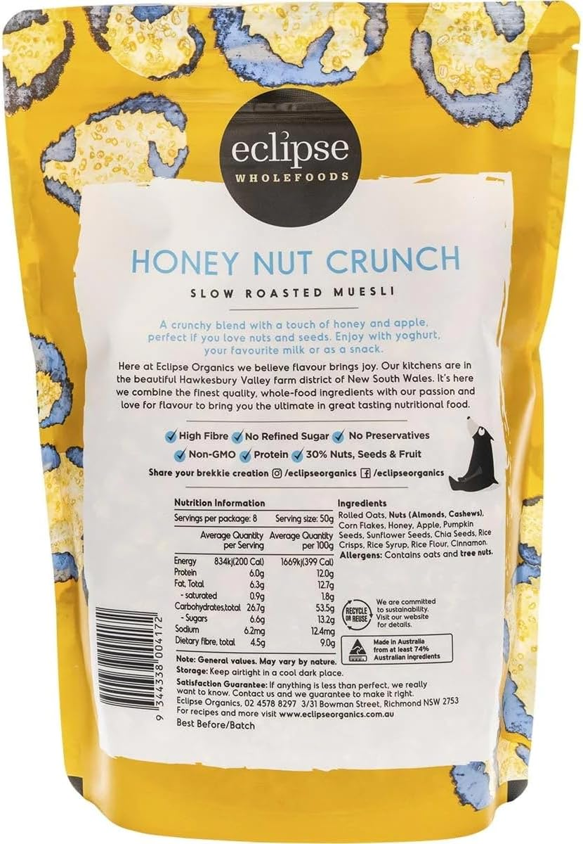 Eclipse Wholefoods Muesli - Honey Nut Crunch 425G - Granola, Non-Gmo, Light Spiced Cinnamon image number 2