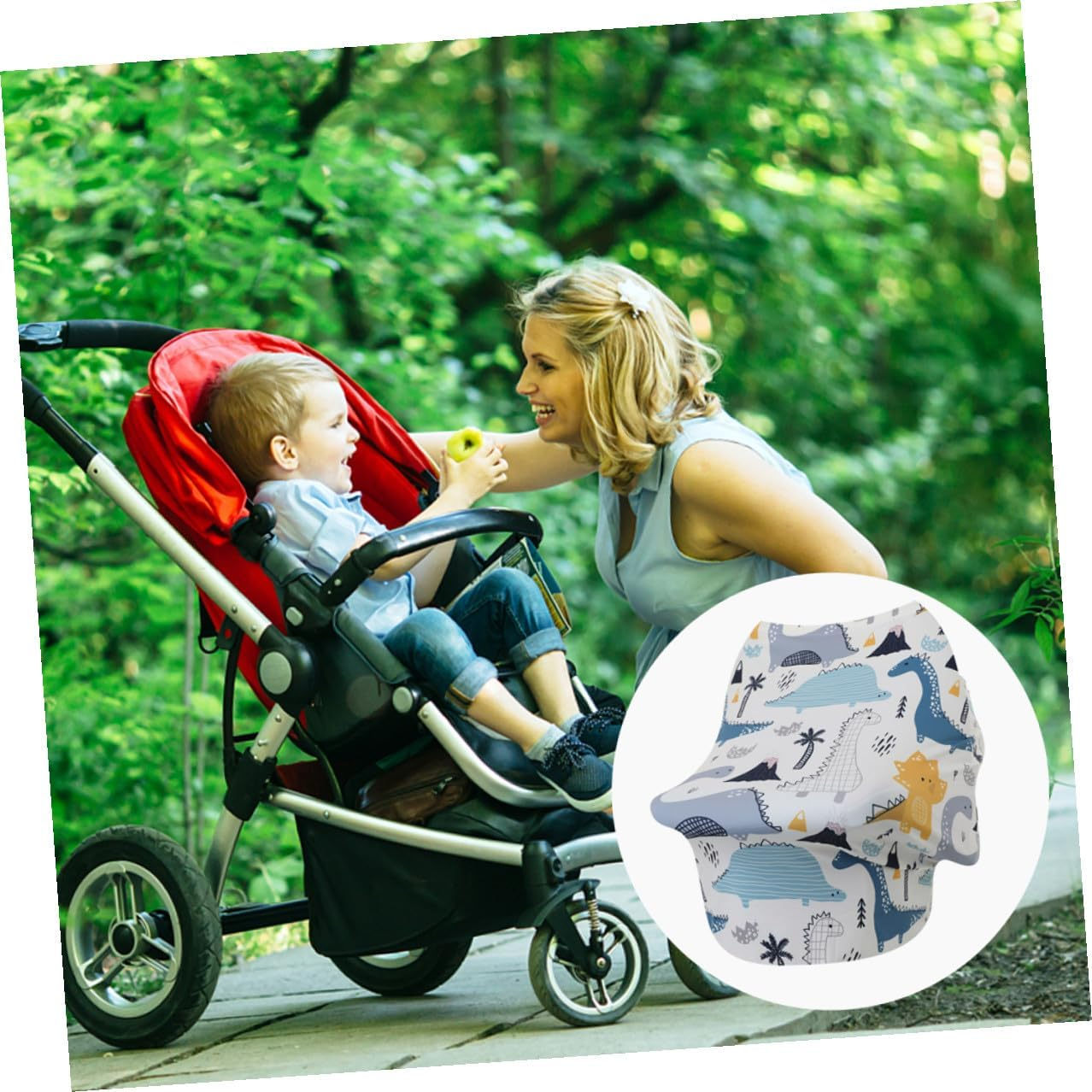 Multifunctional Cotton Nursing Cover Anti-Exposure Breastfeeding Scarf and Stroller Cloak for Outdoor Privacy Protection Travel Garden Use Lightweight Chair and Pram Stroller image number 6