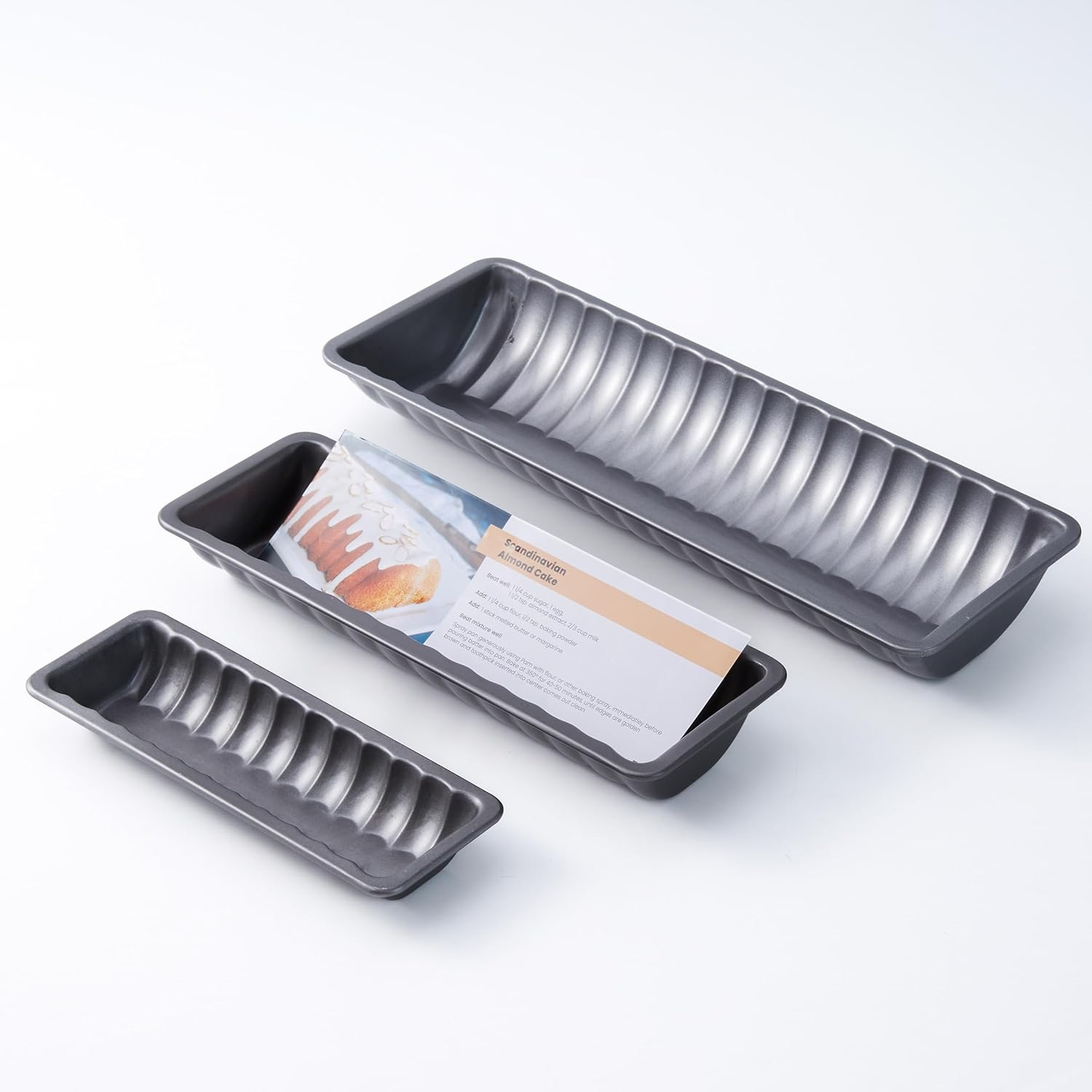 Scandinavian Almond Cake Pan with Recipe &ndash; Set of 3 Non-Stick Carbon Steel Loaf Pans for Swedish & Norwegian Baking, Traditional Almond Cake Mold for Nordic Desserts, Durable & Even-Heat Bakeware image number 2