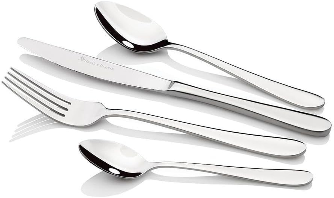 Stanley Rogers Hampton 70 Piece Cutlery Set Stainless Steel Satin Finish Formal Place Setting for Ten with Gift Box image number 2