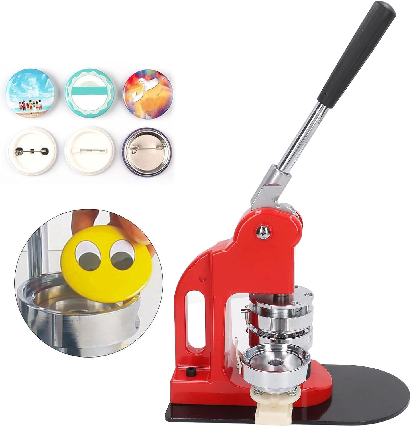 Button Maker Machine, 25/32/58Mm Pin Maker Machine, Portable Button Press Machine with 100 Button Parts Supplies, Badge Press Machine for Children DIY Gifts and Christmas (32Mm) image number 5